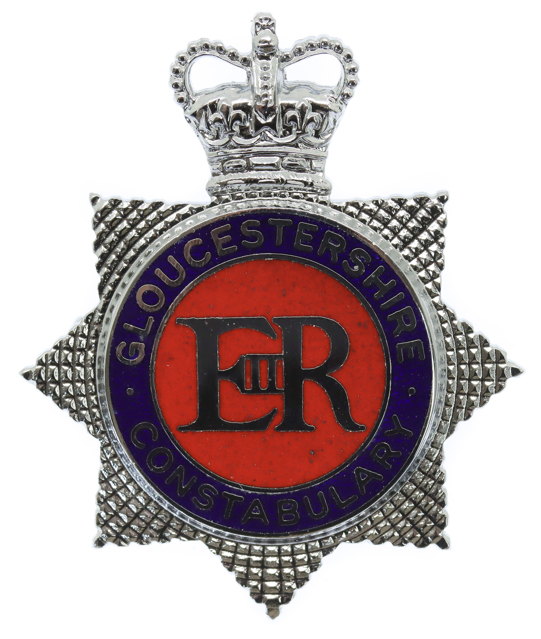 Gloucestershire Constabulary Enamelled Cap Badge - Queen's Crown