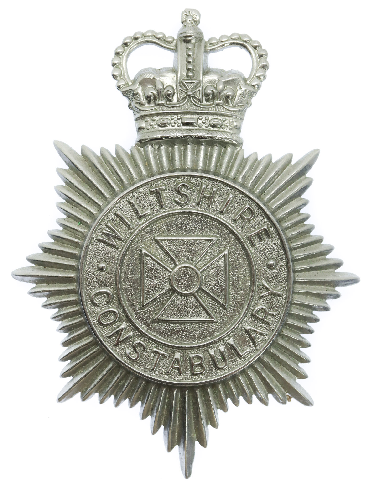 Wiltshire Constabulary Helmet Plate - Queen's Crown