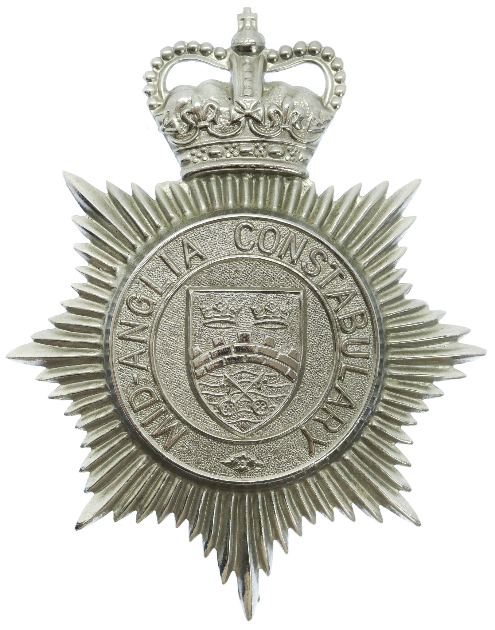 Mid-Anglia Constabulary Helmet Plate - Queen's Crown