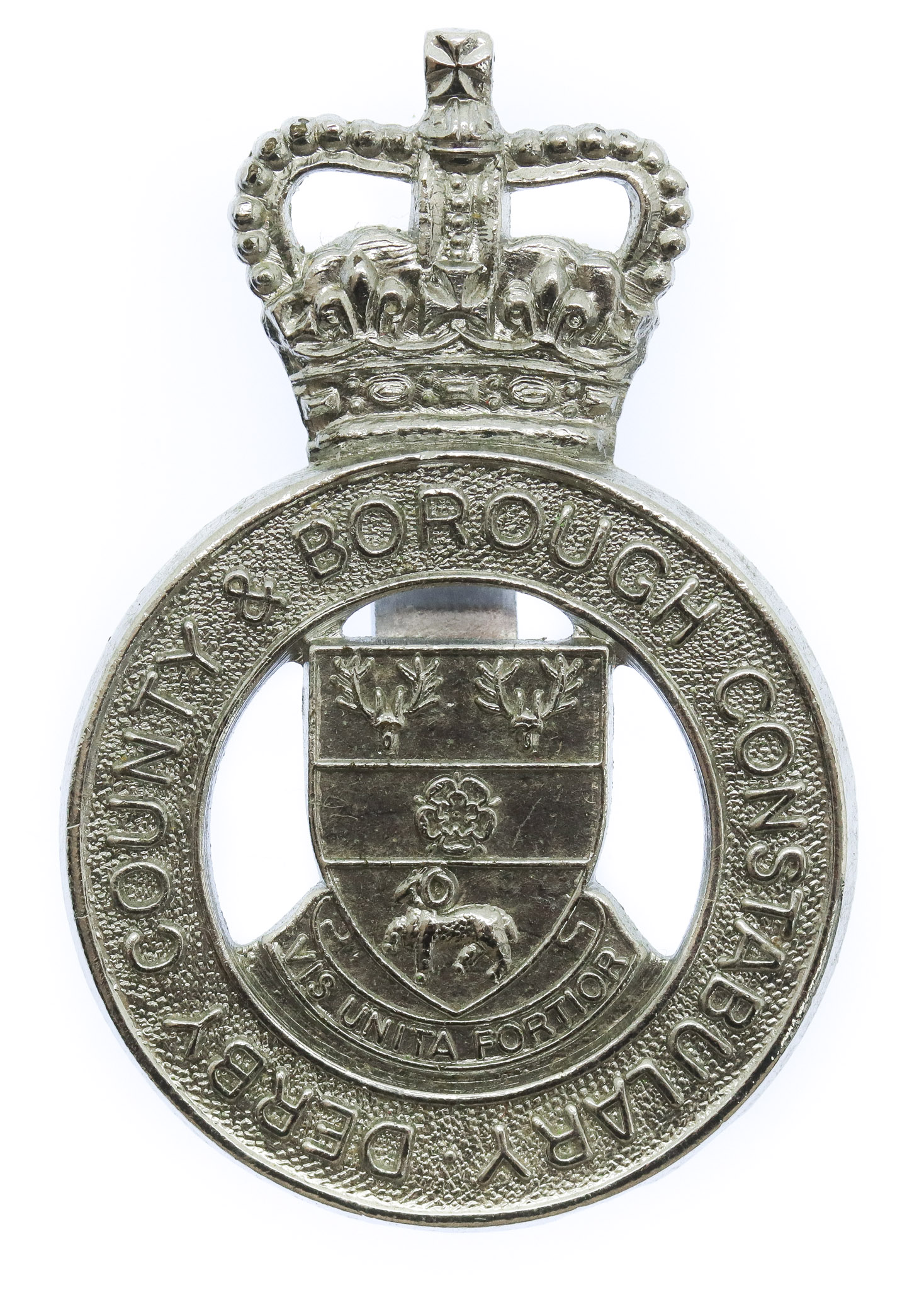 Derby County & Borough Constabulary Cap Badge - Queen's Crown