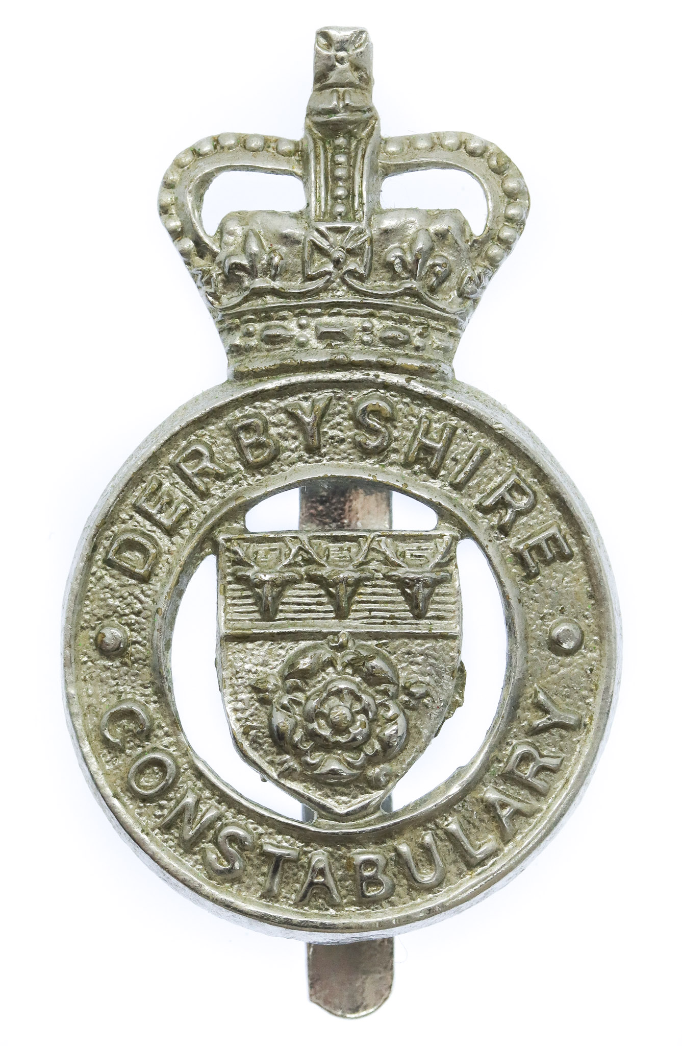 Derbyshire Constabulary Cap Badge - Queen's Crown