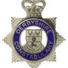 Derbyshire Constabulary Senior Officer's Silvered & Enamel Cap Badge - Queen's Crown