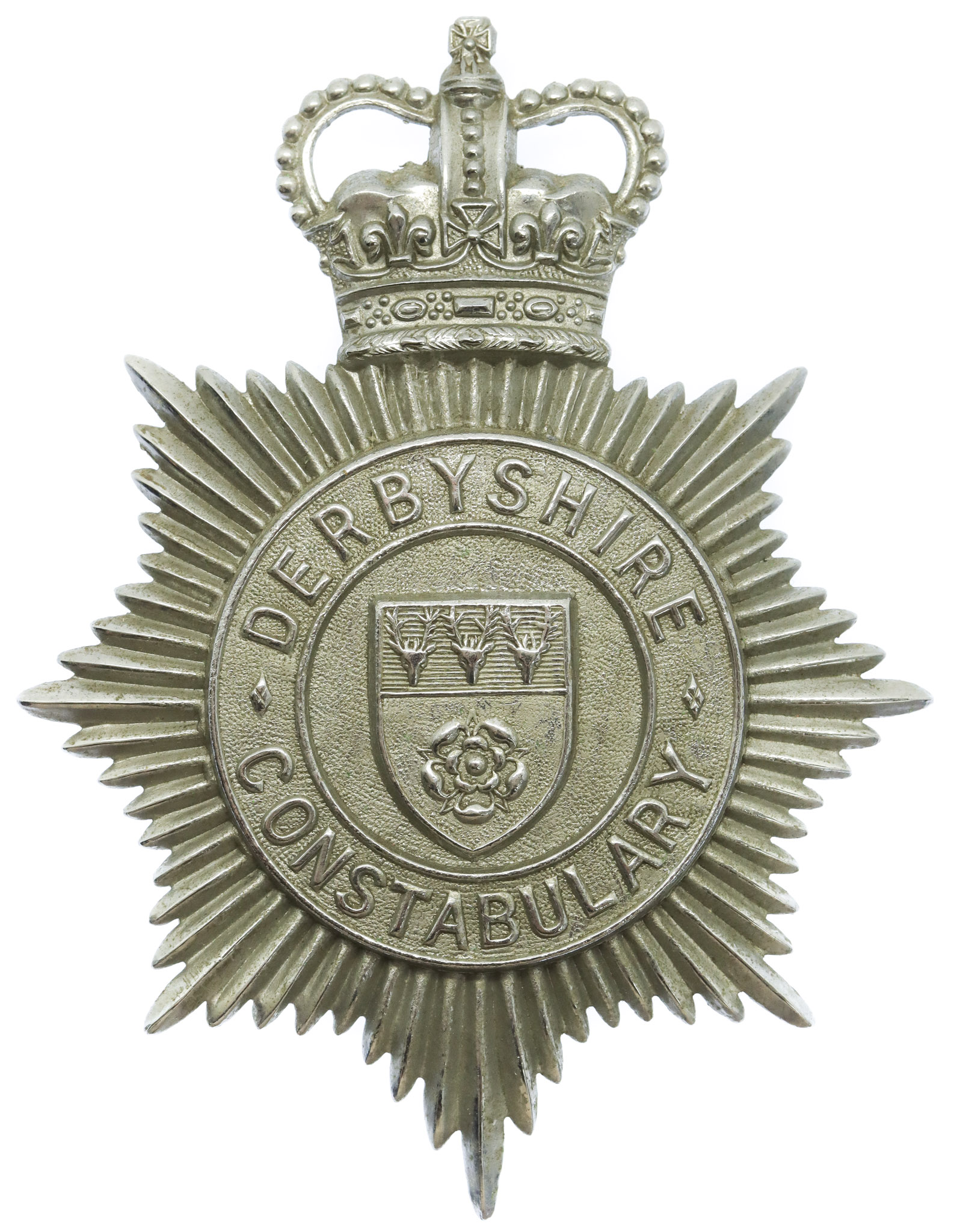 Derbyshire Constabulary Helmet Plate - Queen's Crown