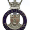 Derbyshire Constabulary Enamelled Cap Badge - Queen's Crown