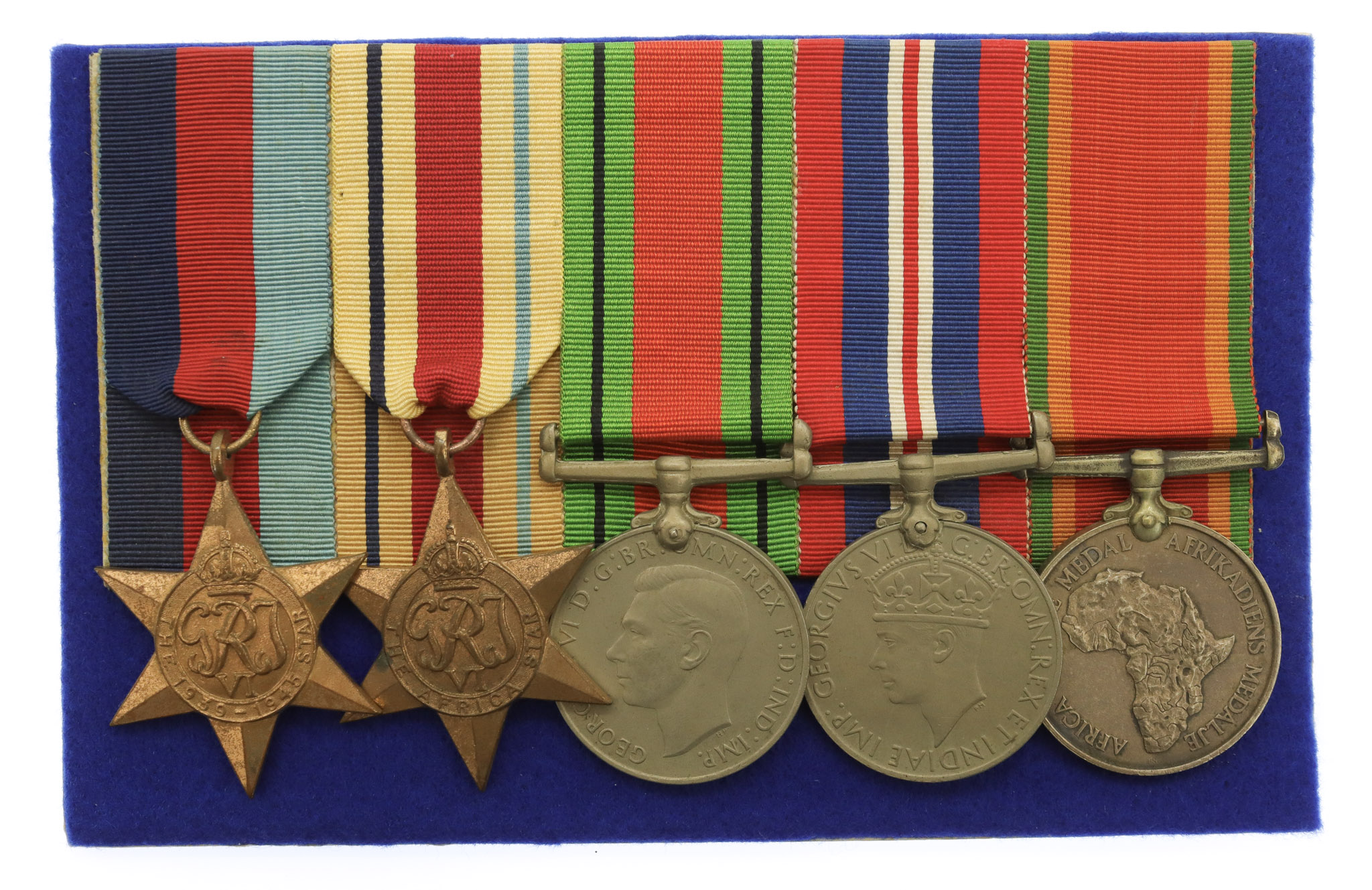 WW2 South African Medal Group of Five - Pte. G.J. Joubert, 44 R&H Base Tank Workshop, Technical Service Corps