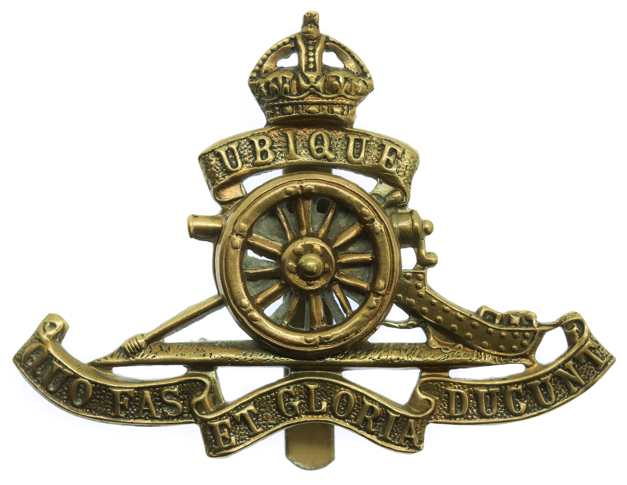 Royal Artillery (Revolving Wheel) Cap Badge - King's Crown