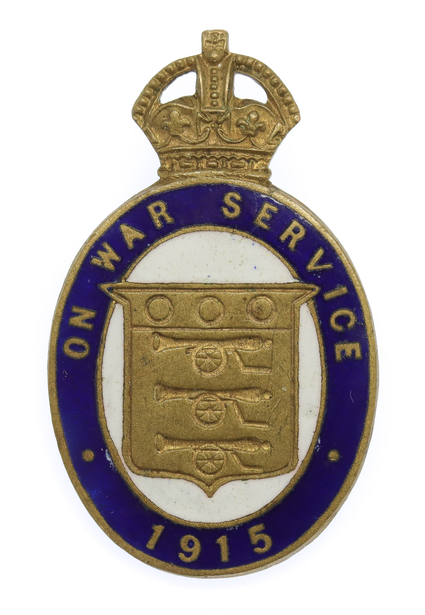 WW1 1915 On War Service Enamelled Lapel Badge