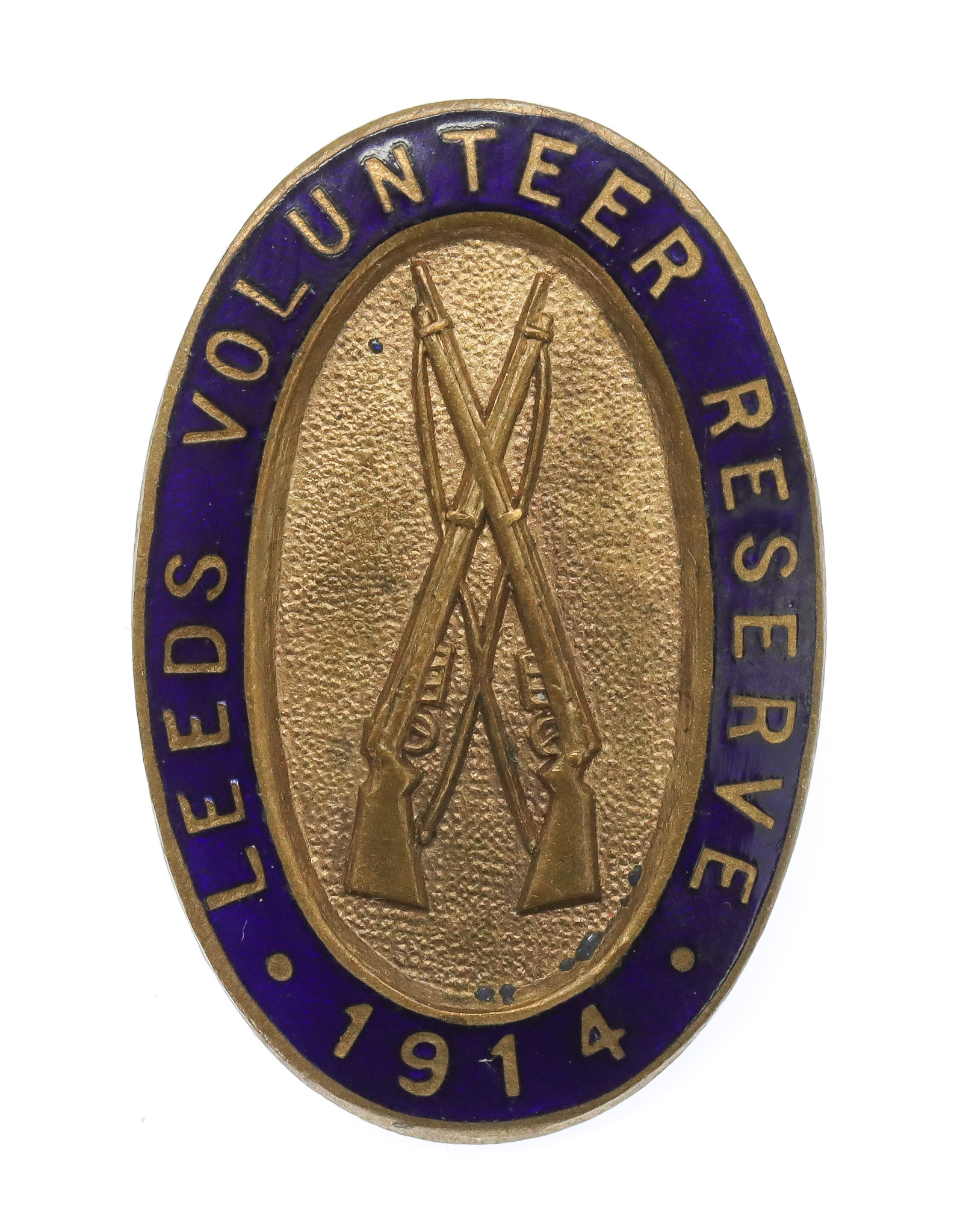Leeds Volunteer Reserve 1914 WW1 V.T.C. Enamelled Lapel Badge