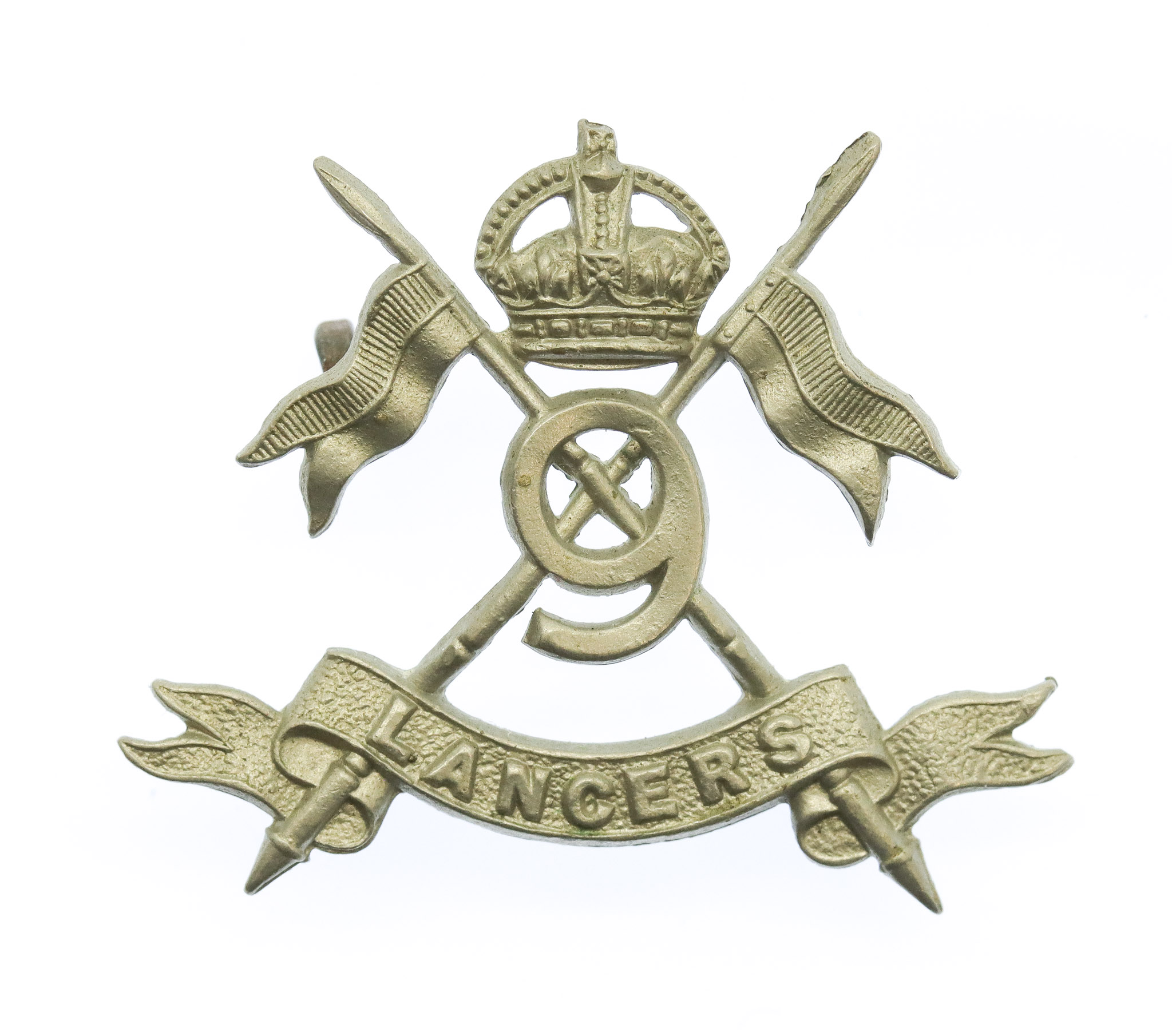 9th Lancers Collar Badge - King's Crown
