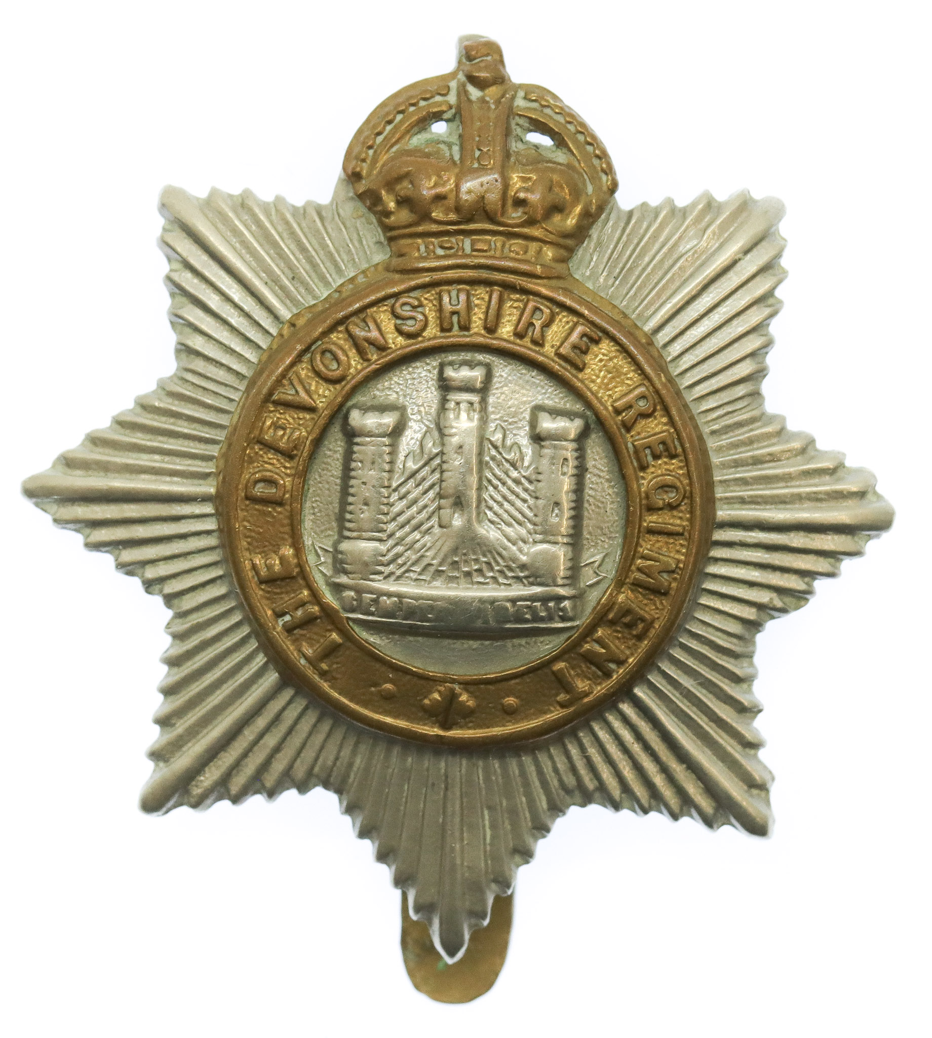 Devonshire Regiment Cap Badge - King's Crown (Non Voided Centre)