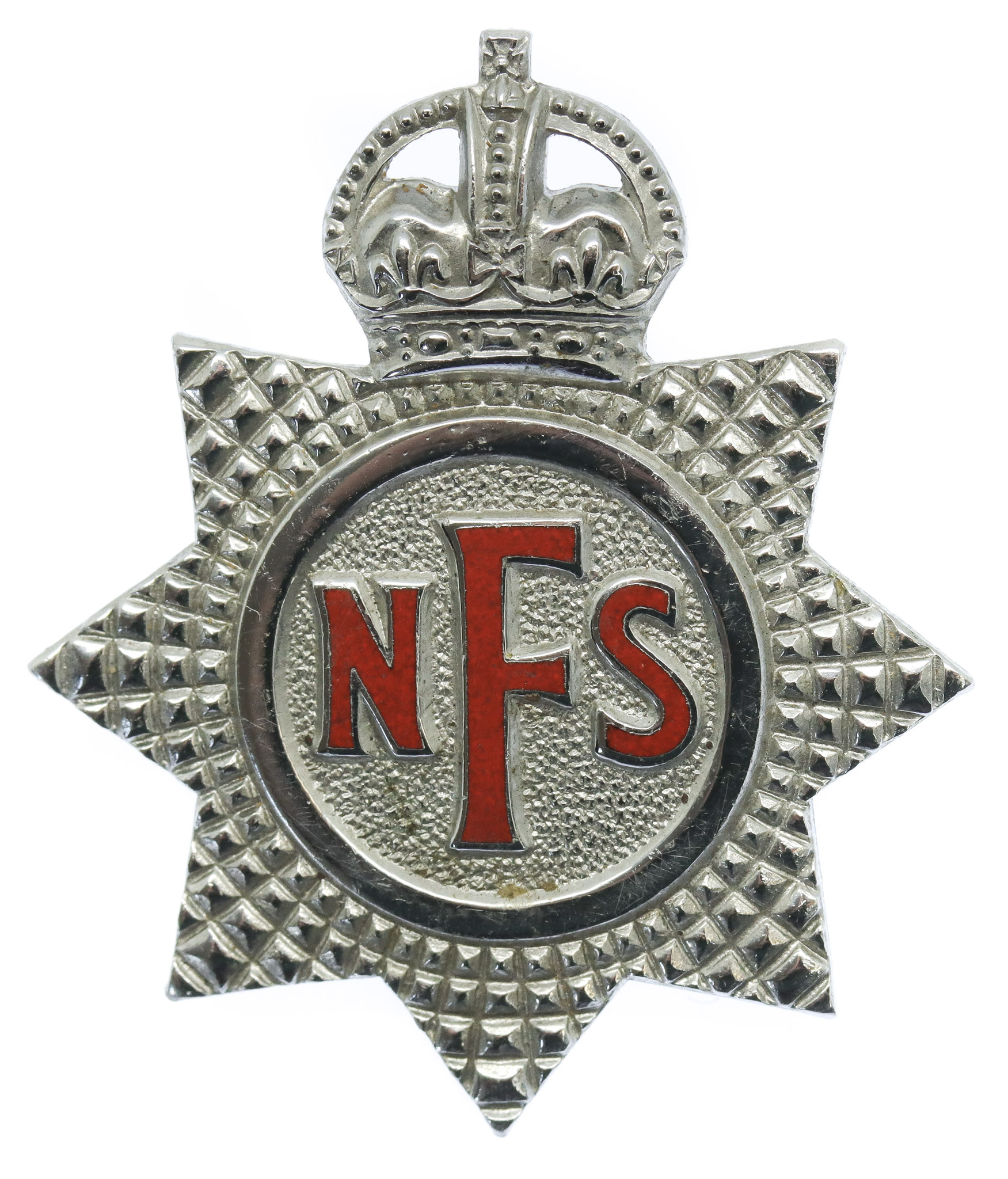 National Fire Service (N.F.S.) Cap Badge - King's Crown