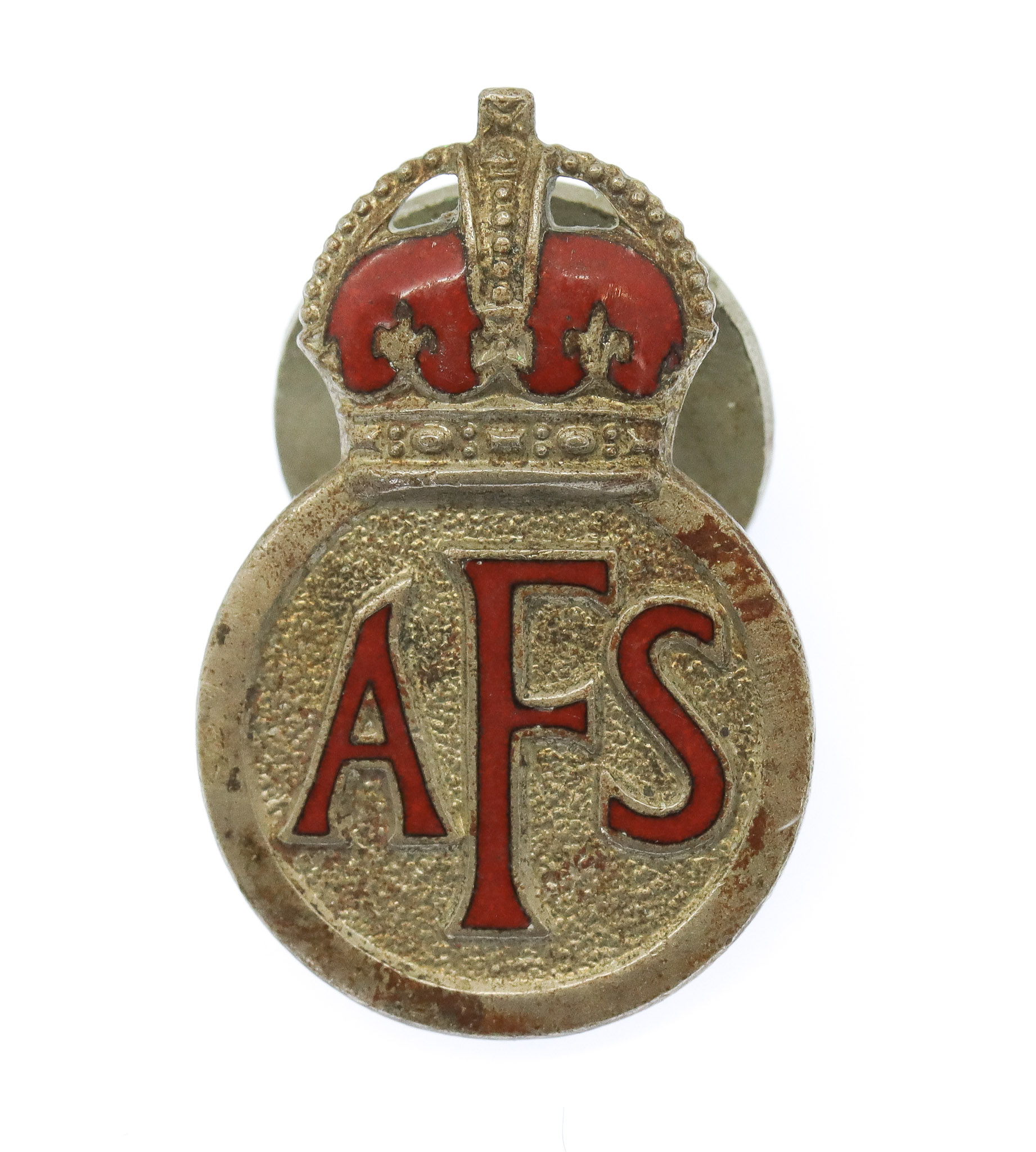 Auxiliary Fire Service (A.F.S.) Lapel Badge - King's Crown