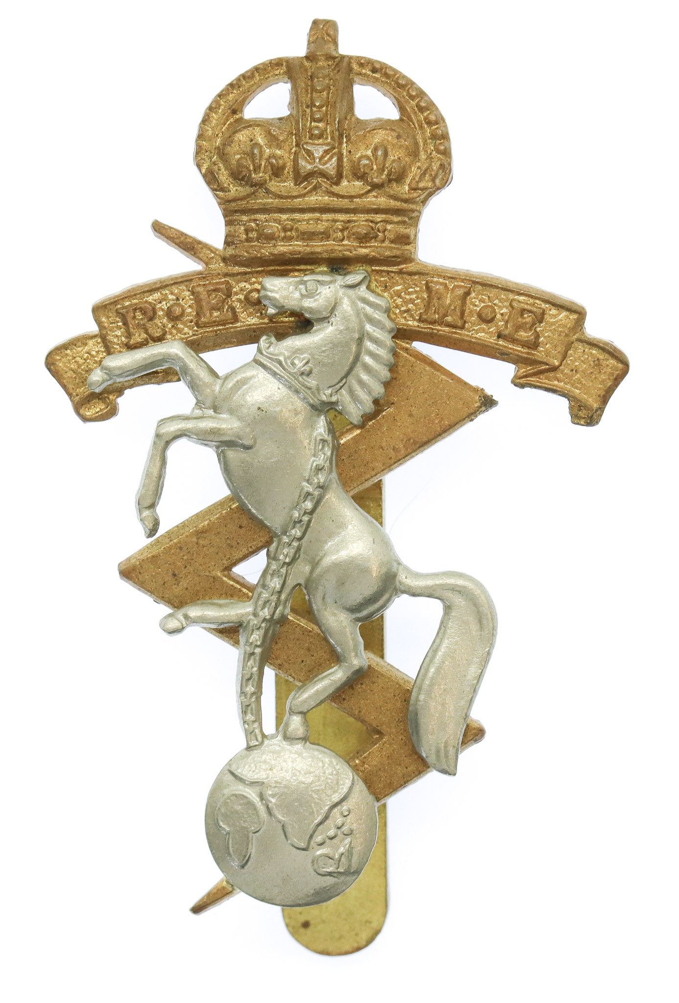 Royal Electrical & Mechanical Engineers (R.E.M.E.) Cap Badge - King's Crown (2nd Pattern)