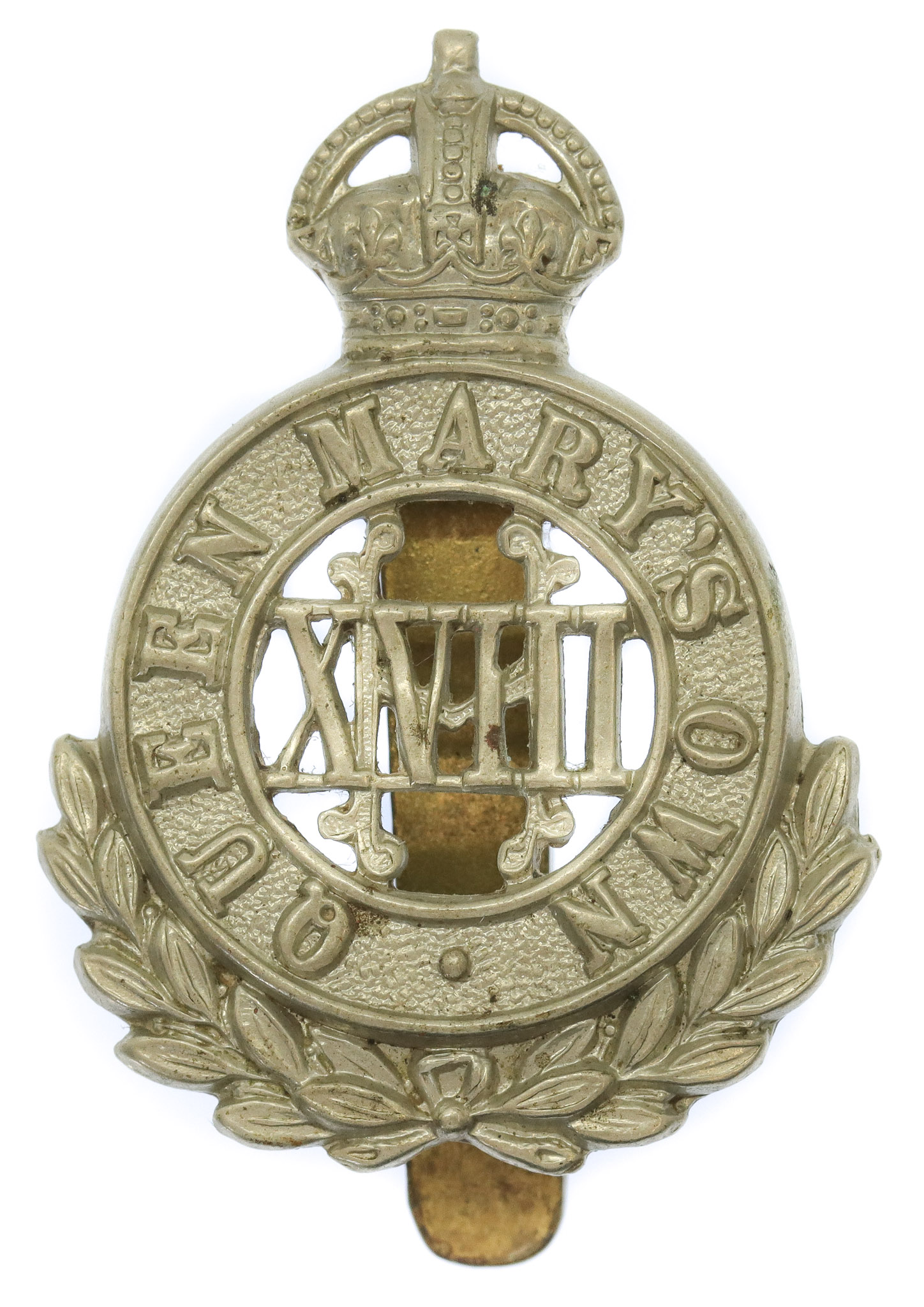 18th Hussars (Queen Mary's Own) Cap Badge - King's Crown