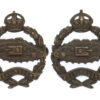 Pair of Royal Tank Regiment Officer's Service Dress Collar Badges - King's Crown