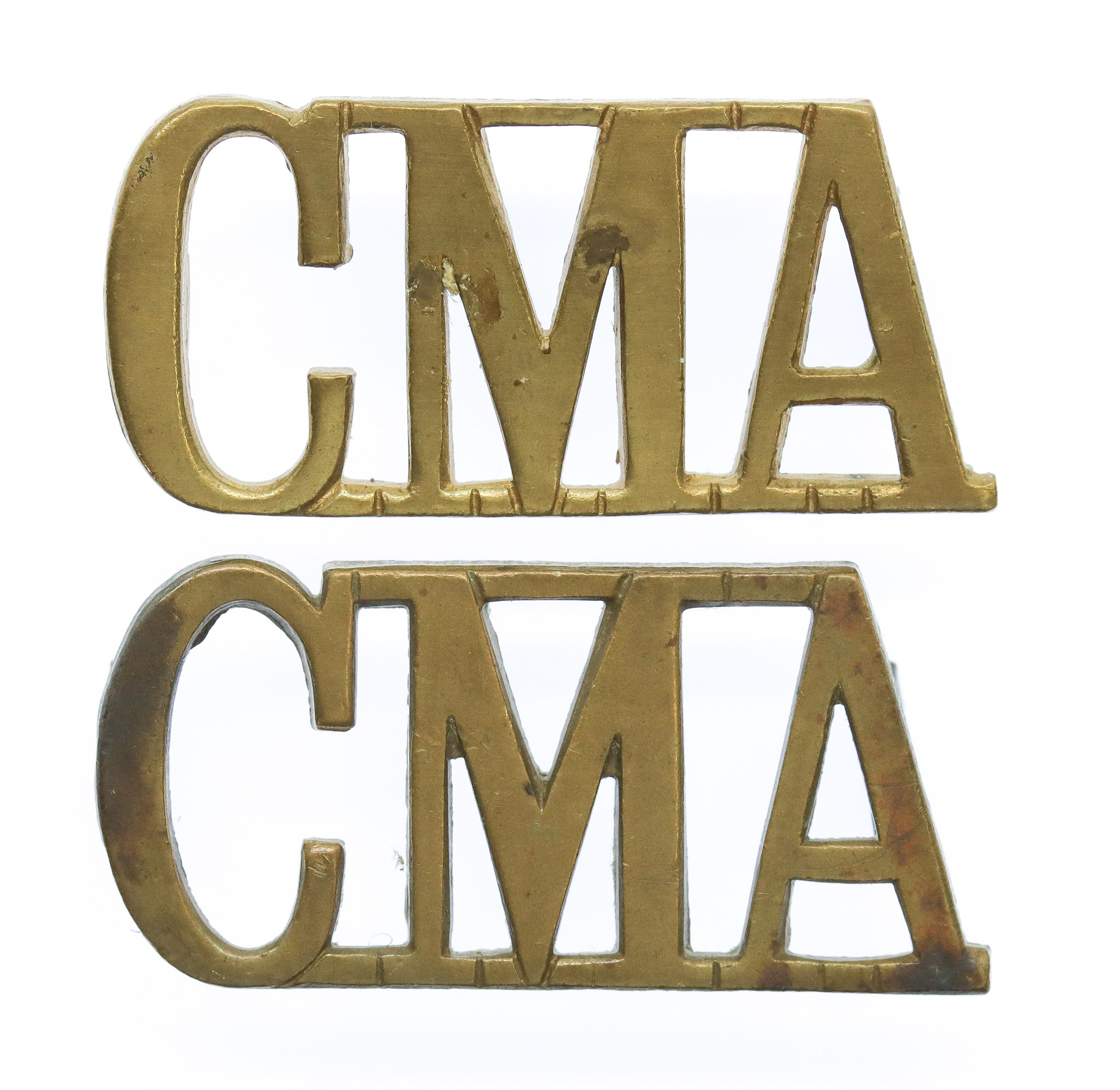 Pair of Corps of Military Accountants (C.M.A.) Shoulder Titles