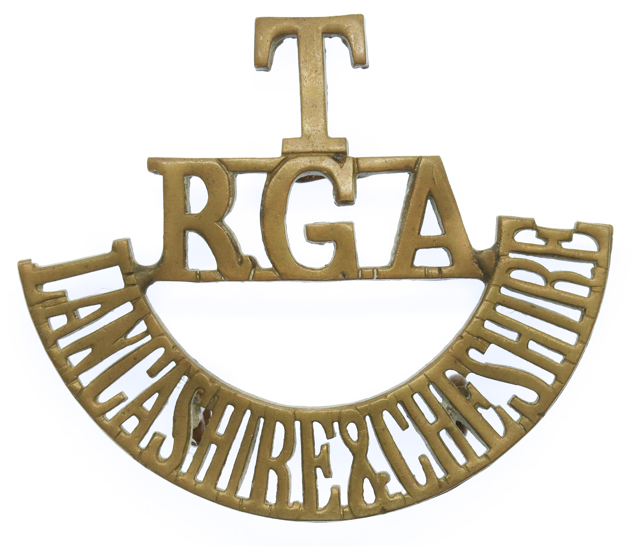 Royal Garrison Artillery Lancashire & Cheshire Territorials (T/R.G.A./LANCASHIRE&CHESHIRE) Shoulder Title