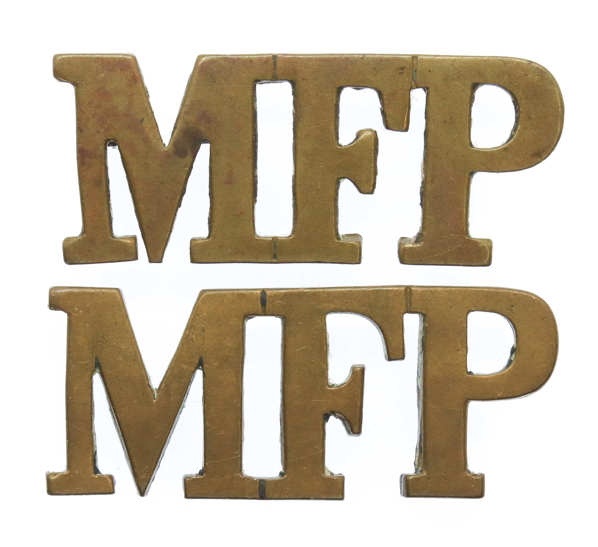 Pair of Military Foot Police (M.F.P.) Shoulder Titles