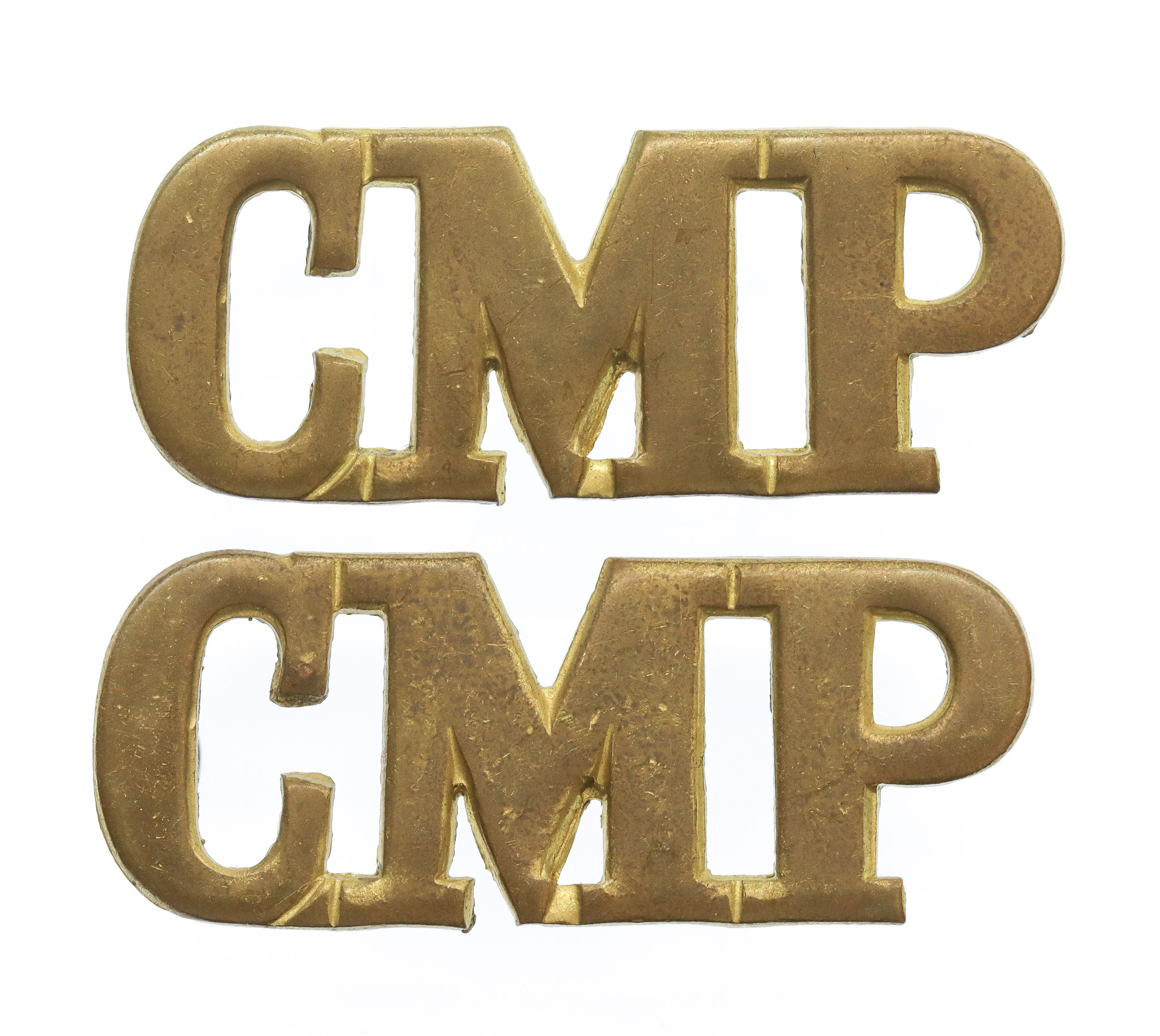 Pair of Corps of Military Police (C.M.P.) Shoulder Titles