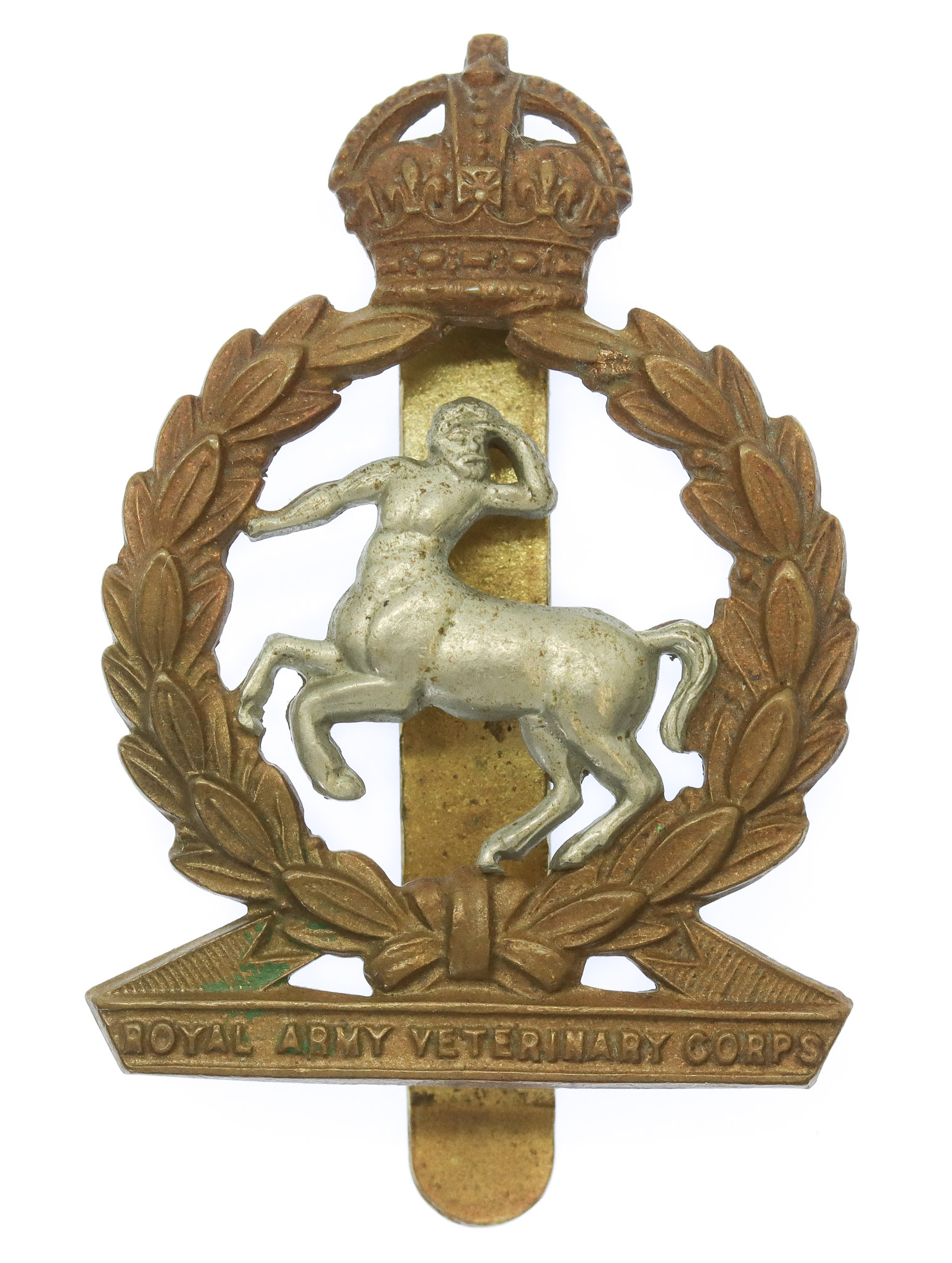Royal Army Veterinary Corps (R.A.V.C.) Cap Badge - King's Crown