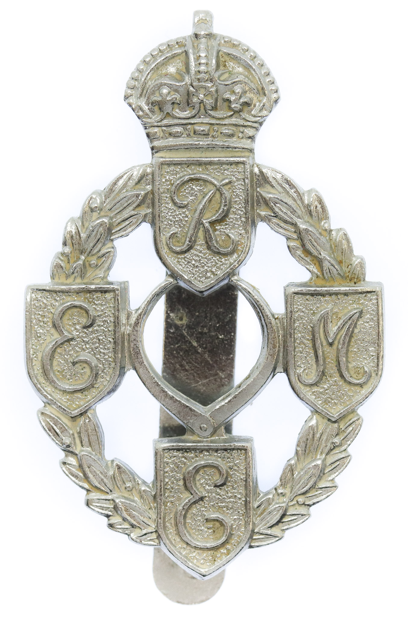 Royal Electrical & Mechanical Engineers (R.E.M.E.) Chrome Cap Badge 