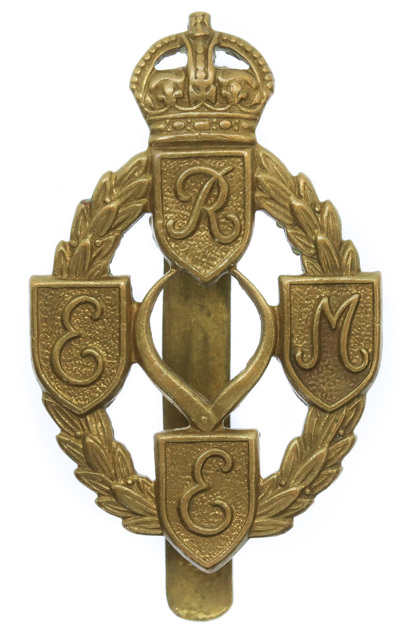 Royal Electrical & Mechanical Engineers (R.E.M.E.) Cap Badge - King's Crown (1st Pattern)
