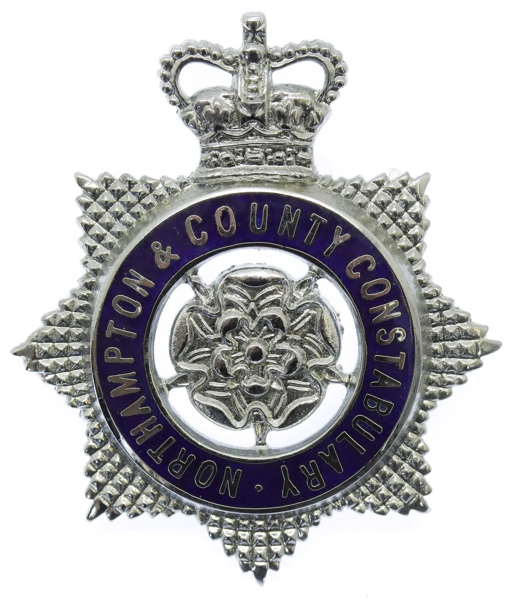 Northampton & County Constabulary Senior Officer's Enamelled Cap Badge - Queen's Crown