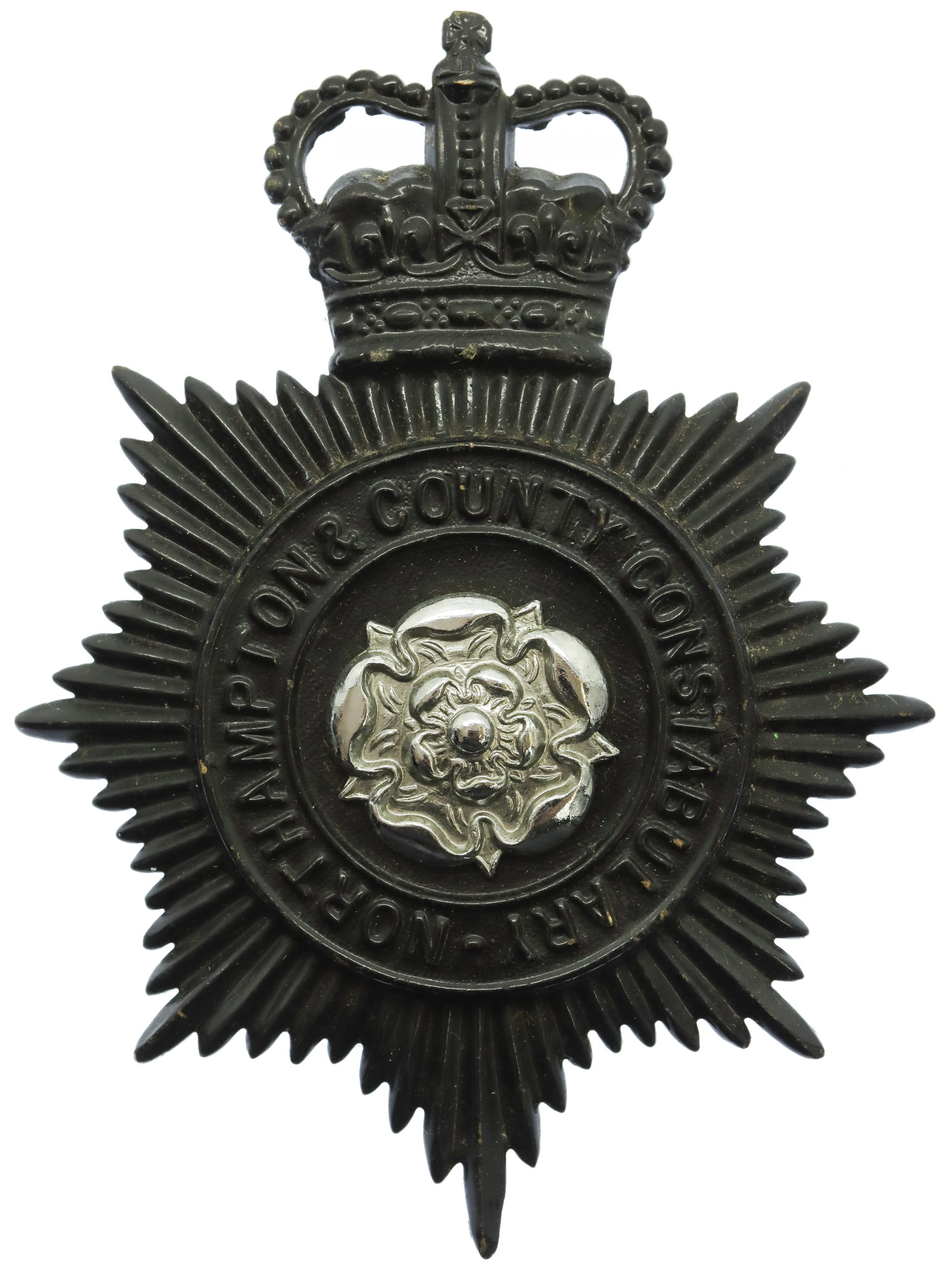 Northampton & County Constabulary Night Helmet Plate - Queen's Crown
