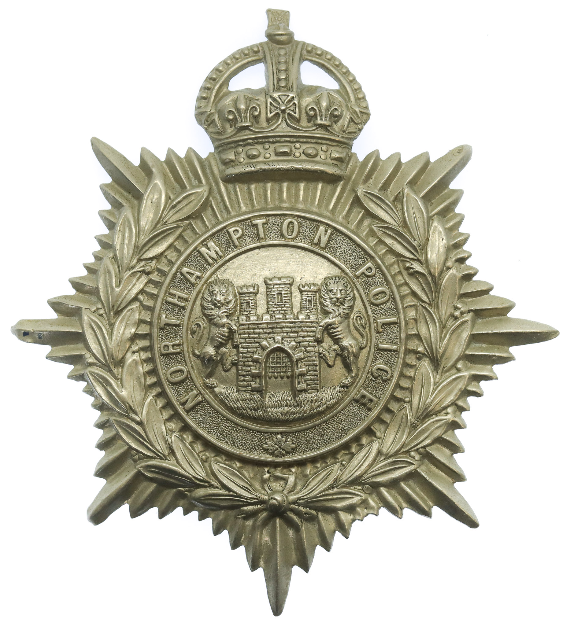 Northampton Borough Police Helmet Plate - King's Crown