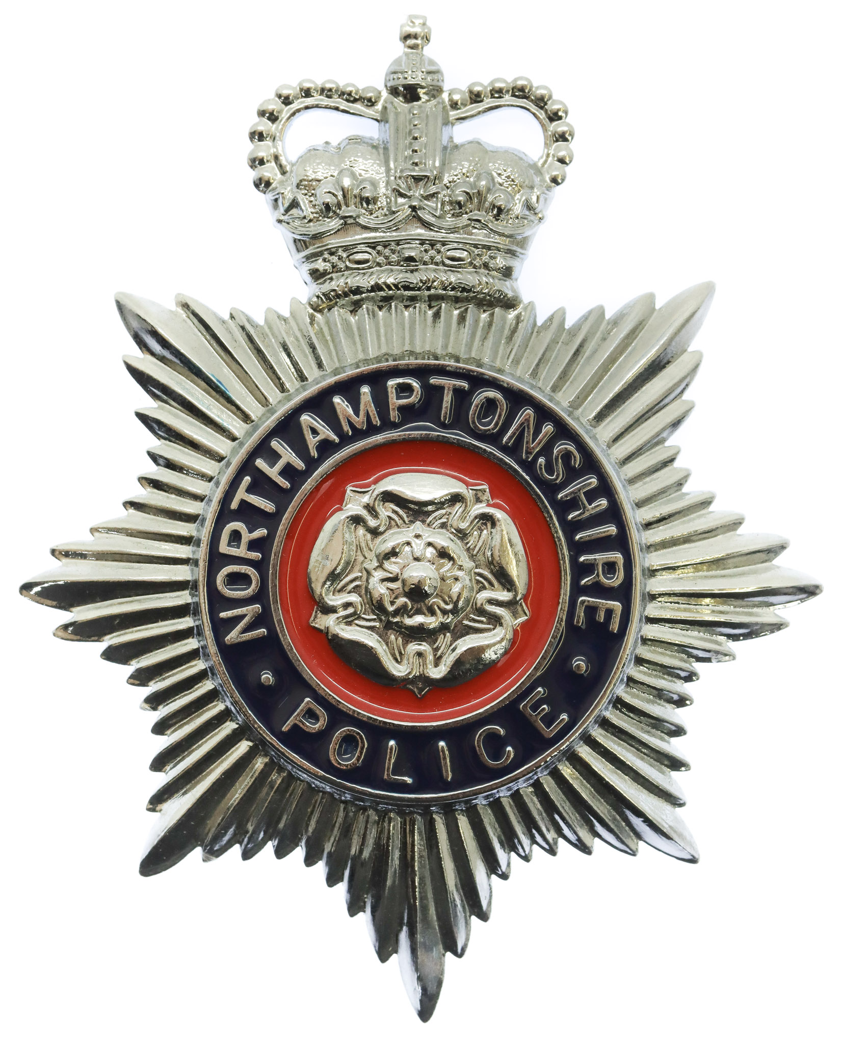 Northamptonshire Police Enamelled Helmet Plate - Queen's Crown