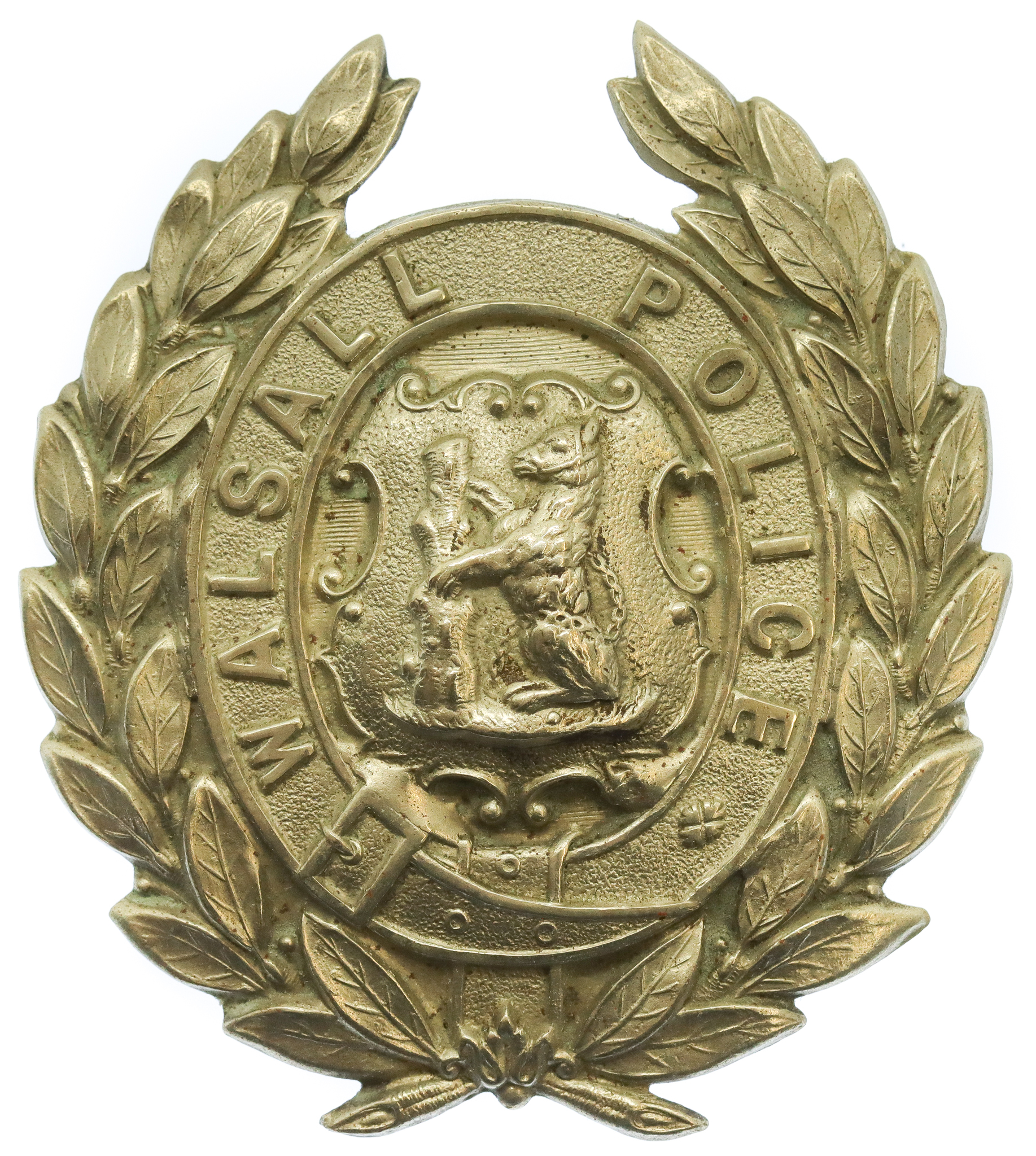 Walsall Borough Police Wreath Helmet Plate