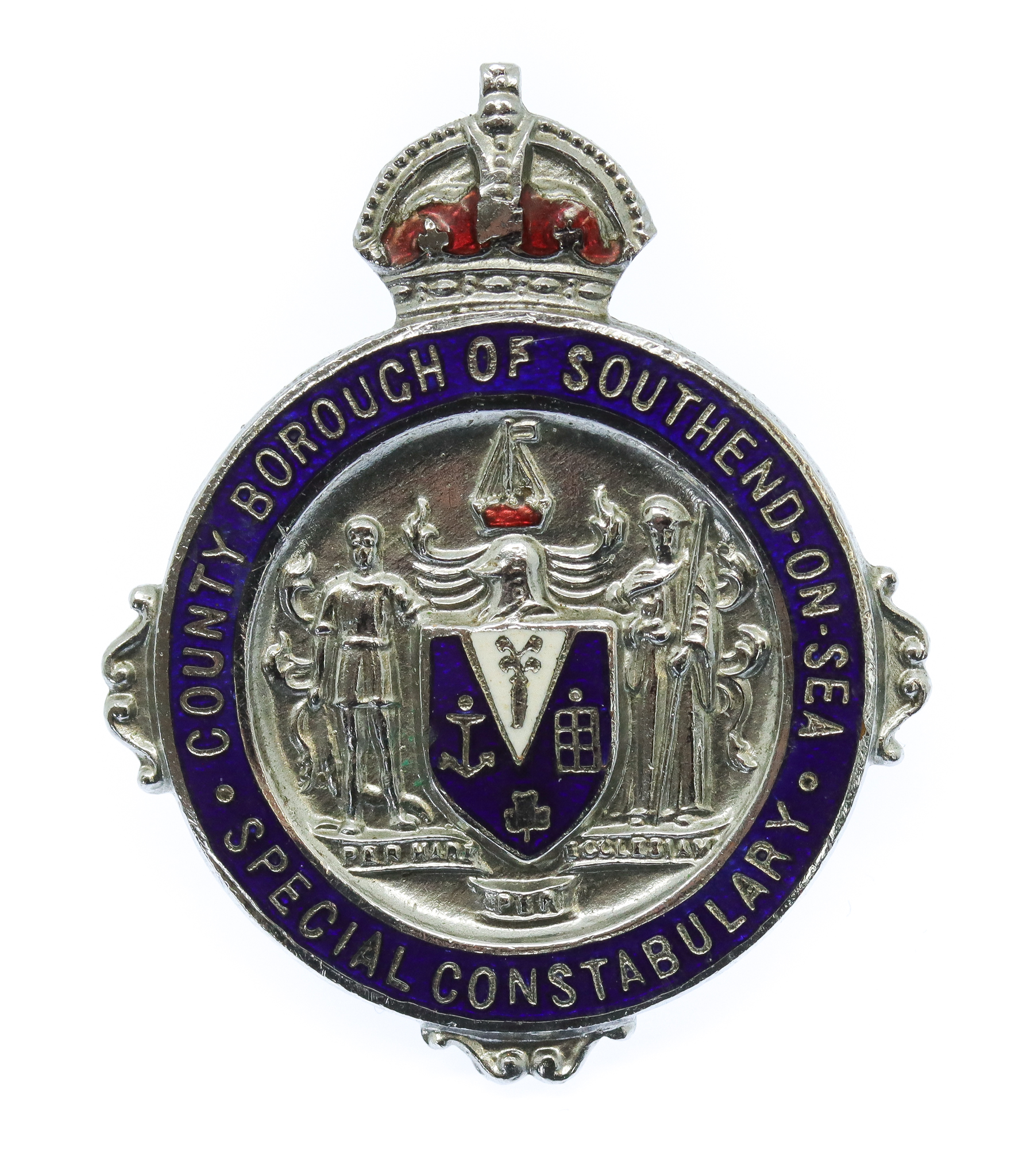 County Borough of Southend -on- Sea Special Constabulary Enamelled Cap Badge - King's Crown