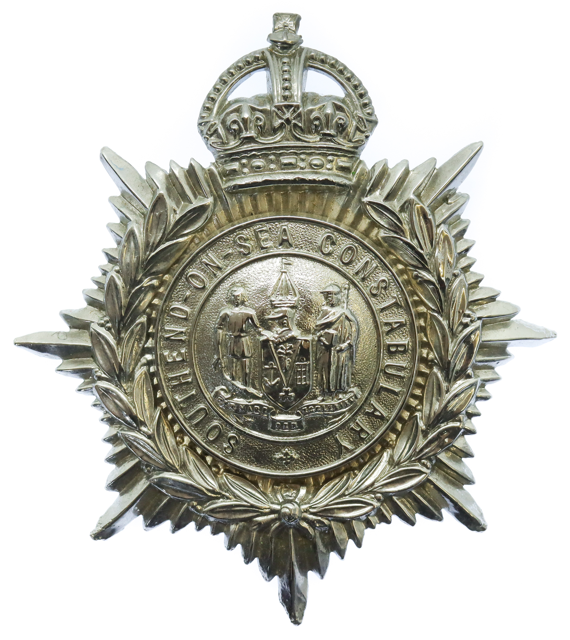 Southend -on- Sea Constabulary Helmet Plate - King's Crown