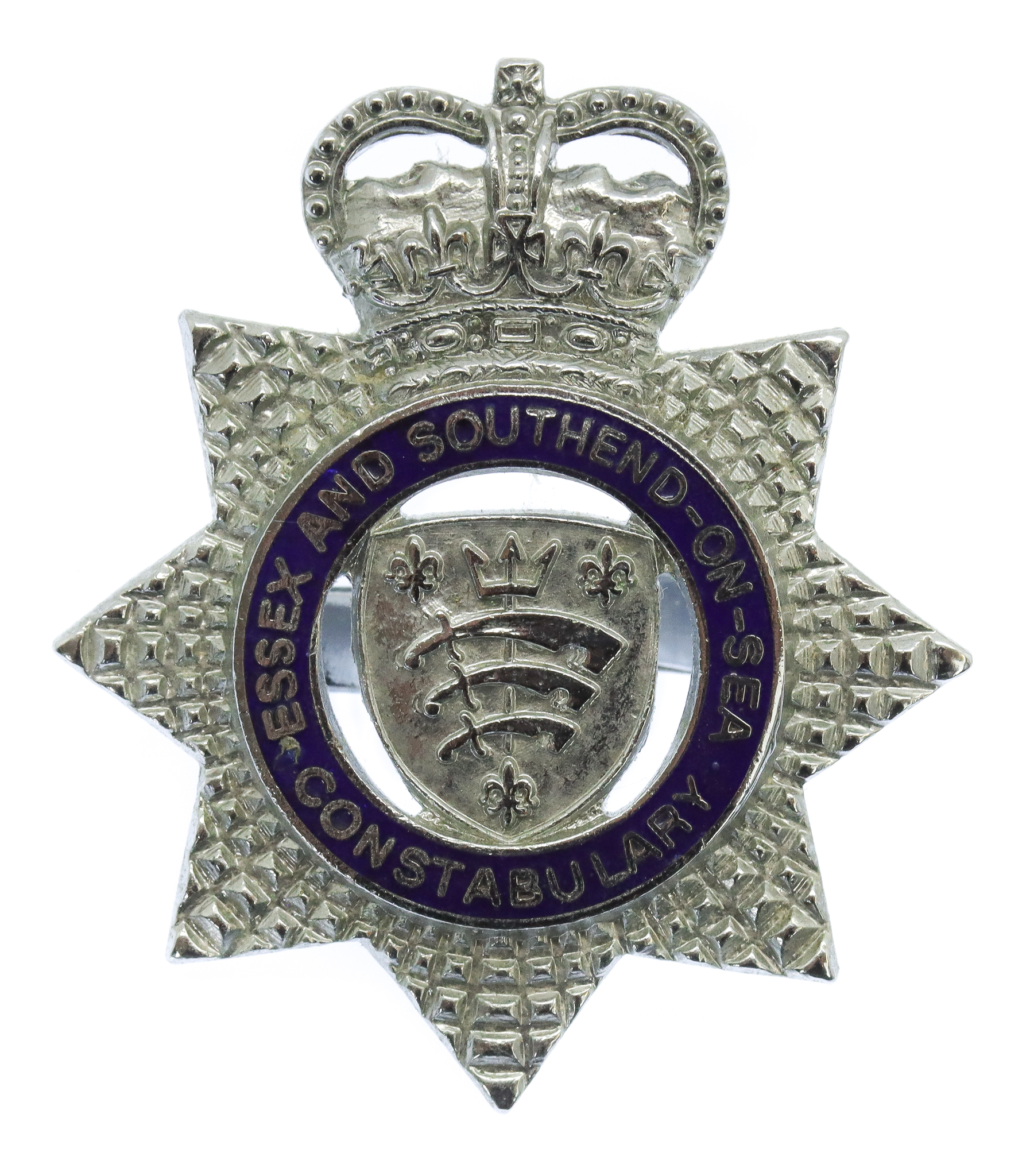 Essex and Southend-on-Sea Constabulary Senior Officer's Enamelled Cap Badge - Queen's Crown