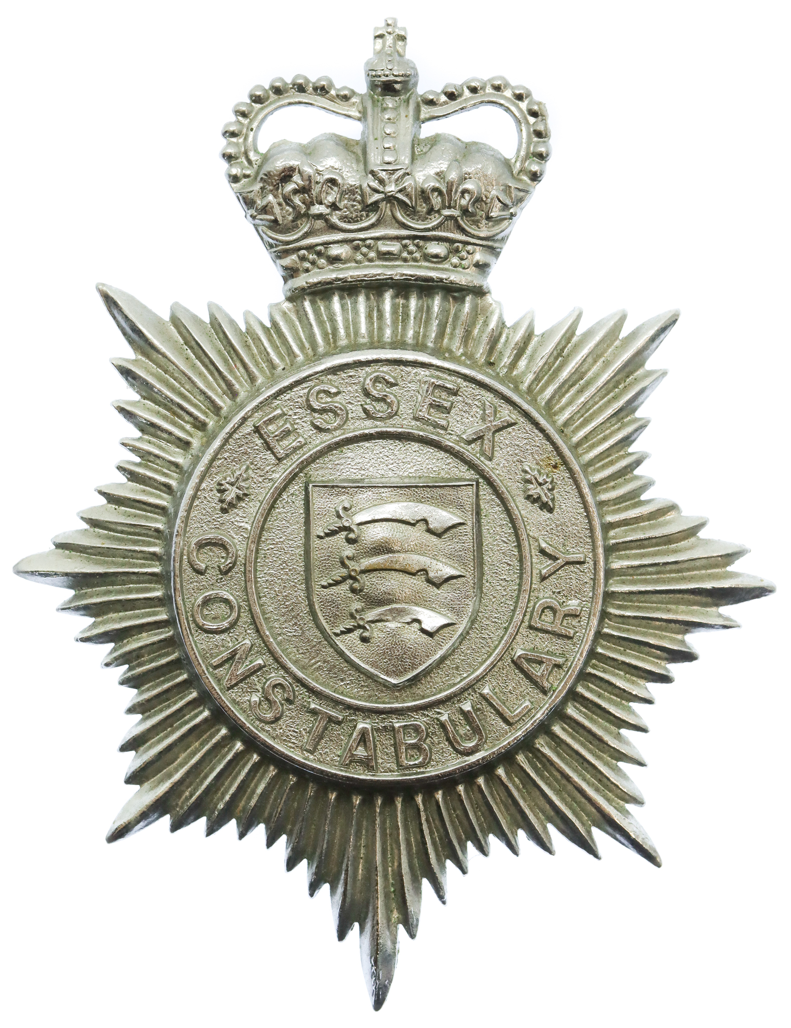 Essex Constabulary Helmet Plate - Queen's Crown