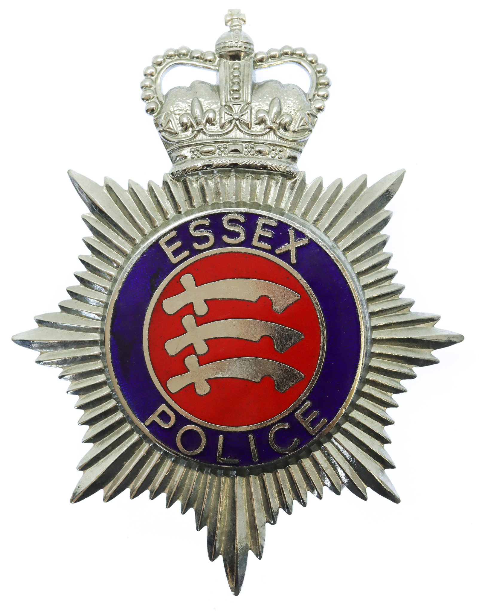 Essex Police Enamelled Helmet Plate - Queen's Crown