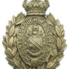 County Borough of Bolton Police White Metal Wreath Helmet Plate - King's Crown