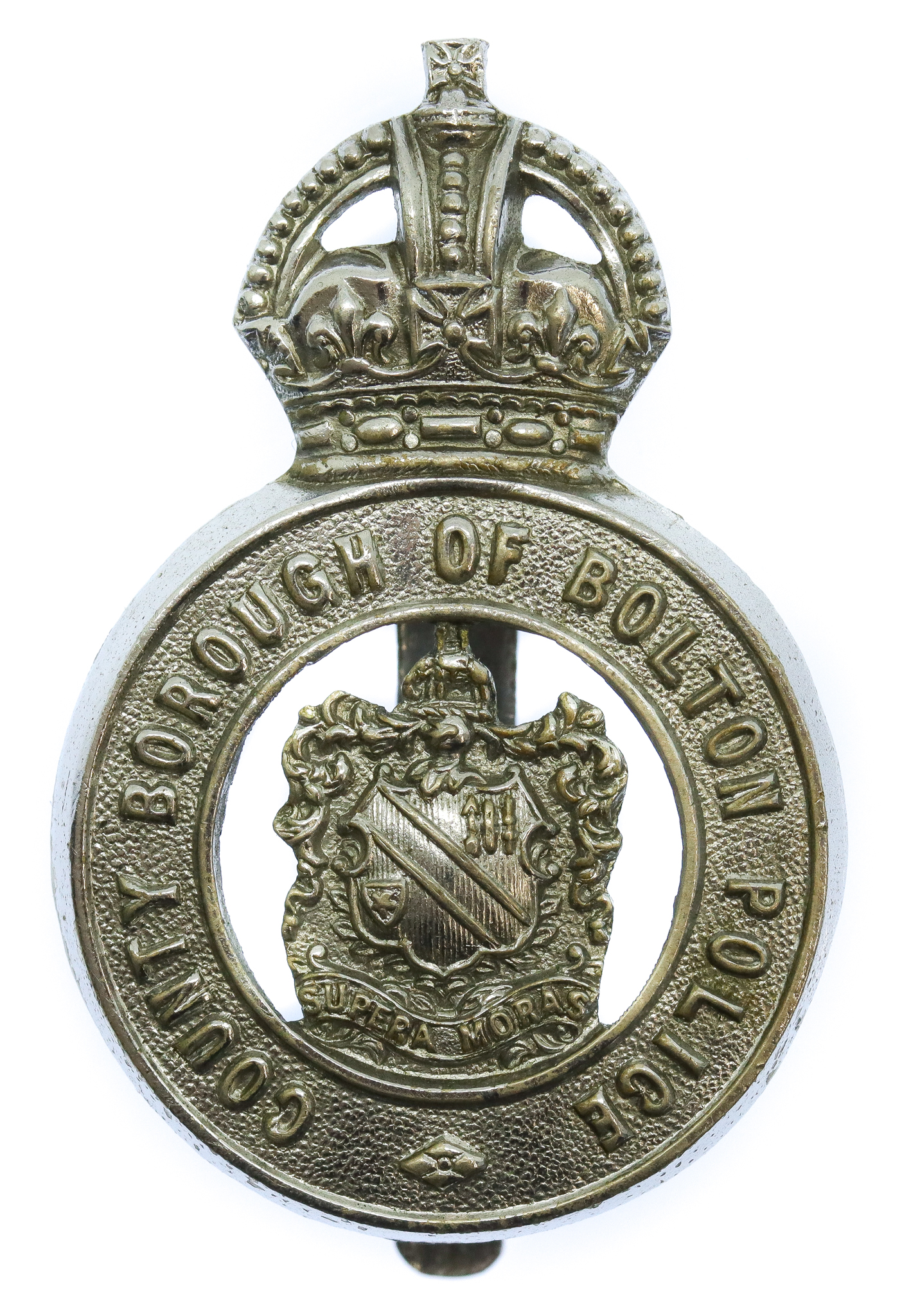 County Borough of Bolton Police Cap Badge - King's Crown