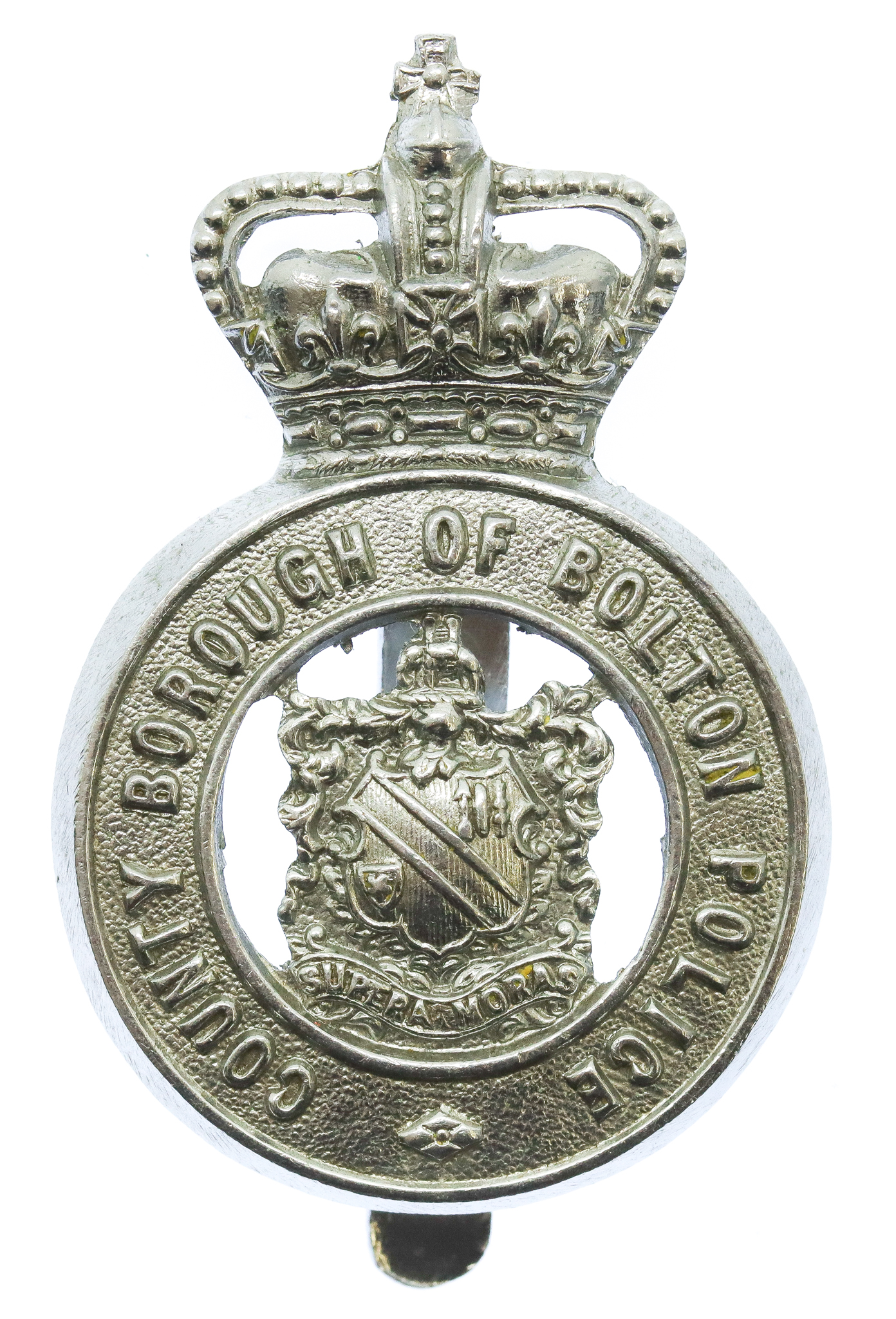 County Borough of Bolton Police Cap Badge - Queen's Crown