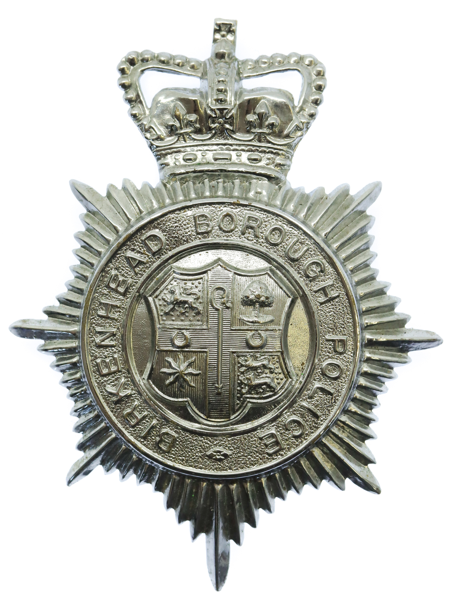 Birkenhead Borough Police Helmet Plate - Queen's Crown