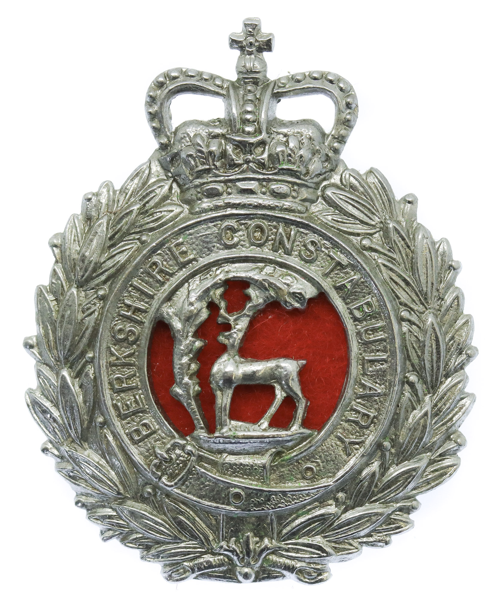 Berkshire Constabulary Wreath Cap Badge - Queen's Crown