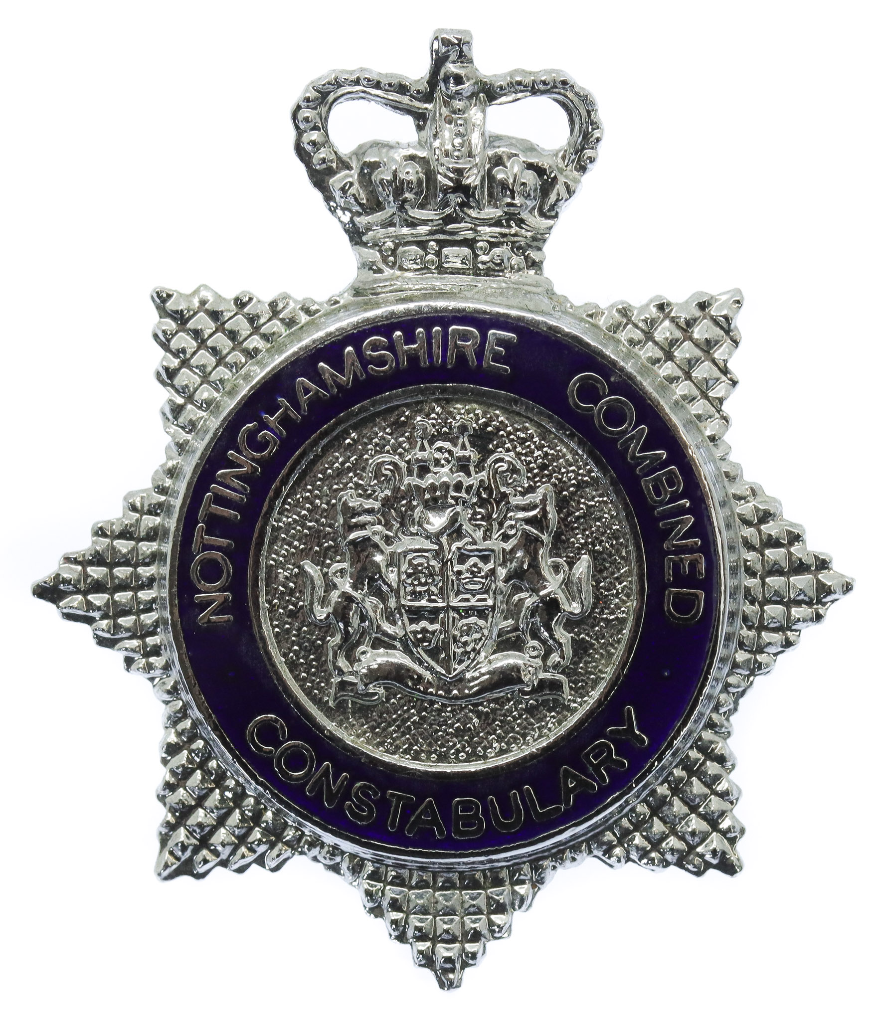Nottinghamshire Combined Constabulary Senior Officer's Enamelled Cap Badge - Queen's Crown