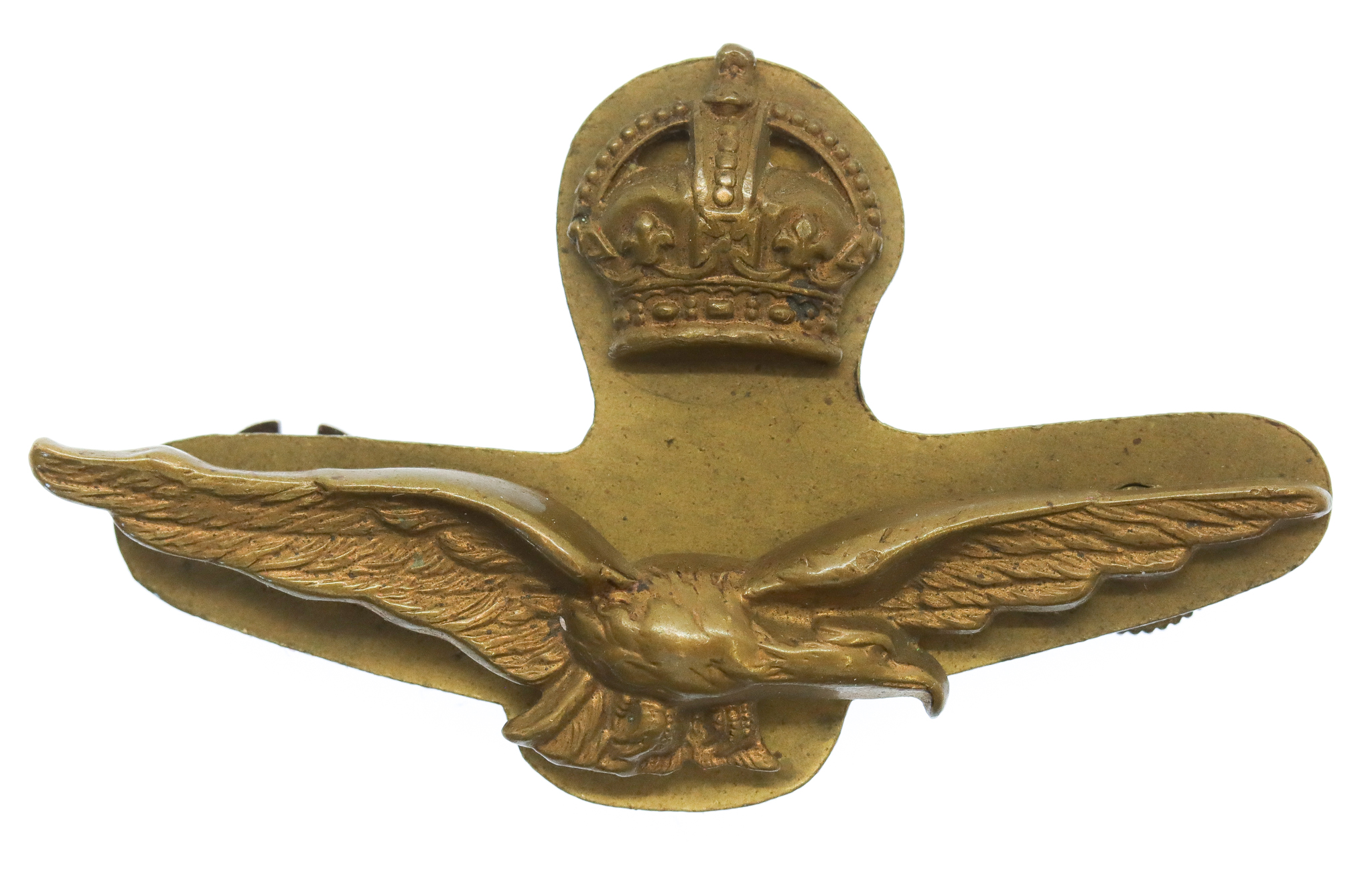 Royal Air Force (R.A.F.) Officer's Field Service Cap Badge - King's Crown