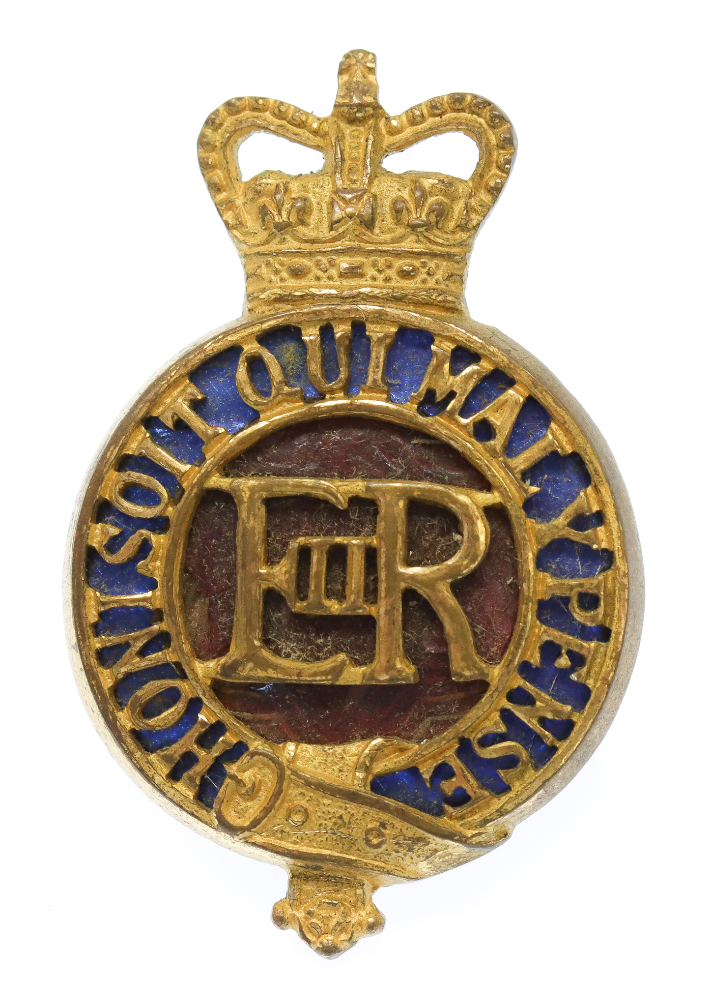 EIIR Household Cavalry Officer's Gilt & Enamel Cap Badge
