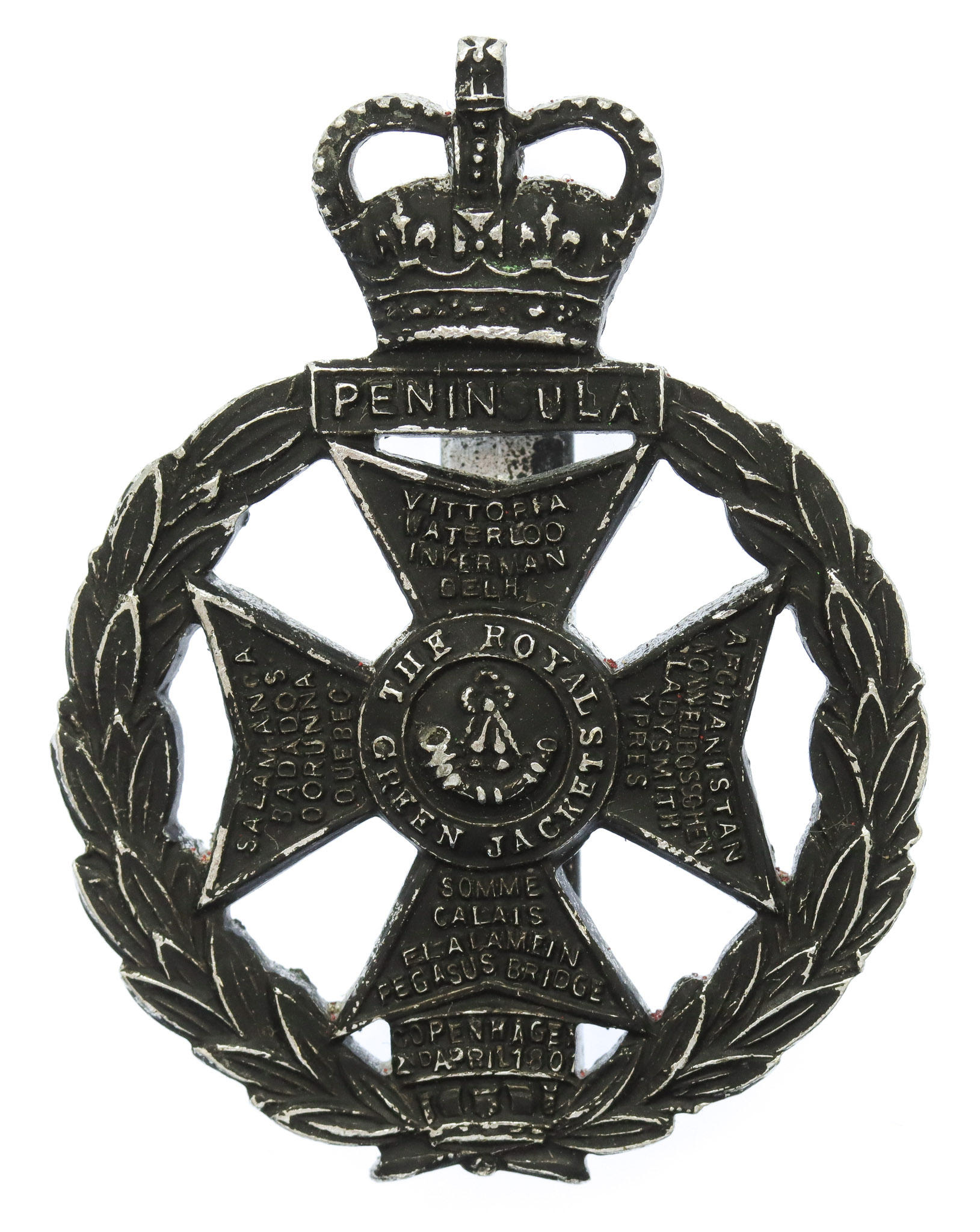 Royal Green Jackets Black Anodised (Staybrite) Cap Badge