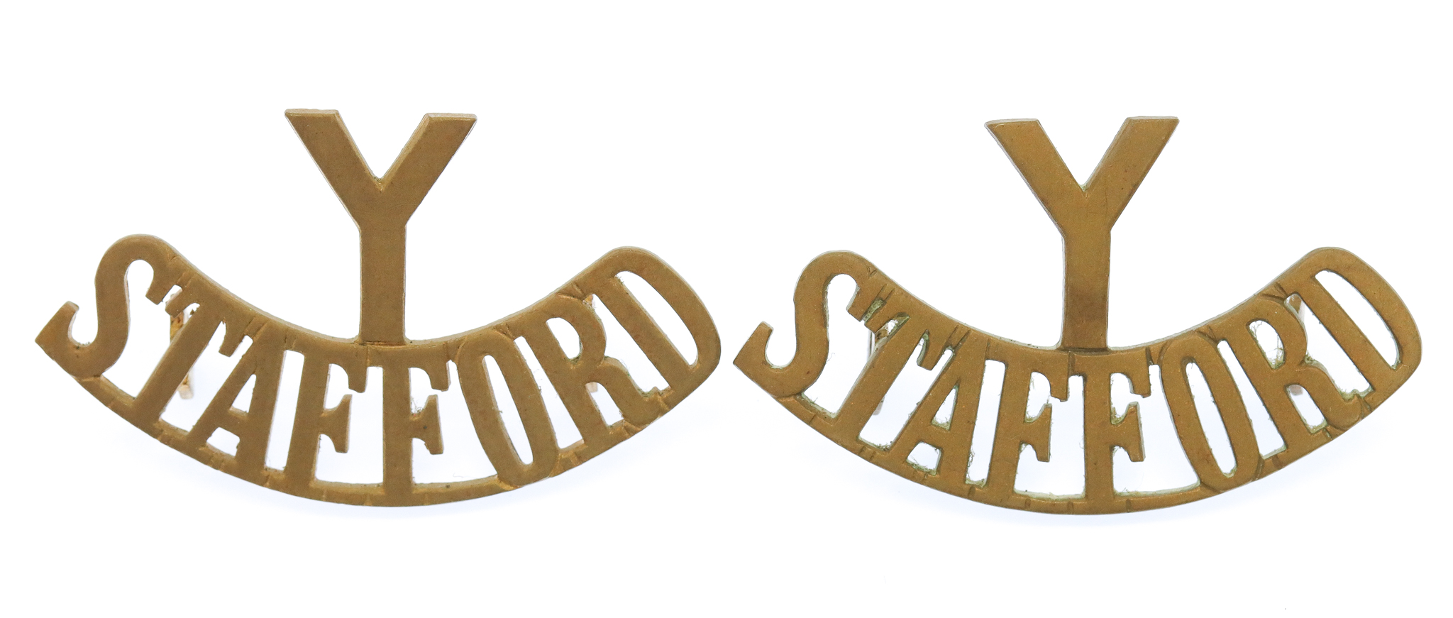 Pair of Staffordshire Yeomanry (Y/STAFFORD) Shoulder Titles