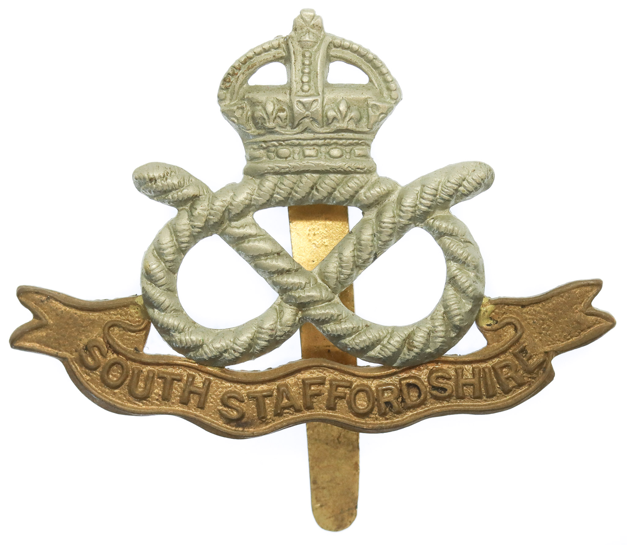 South Staffordshire Regiment Cap Badge - King's Crown