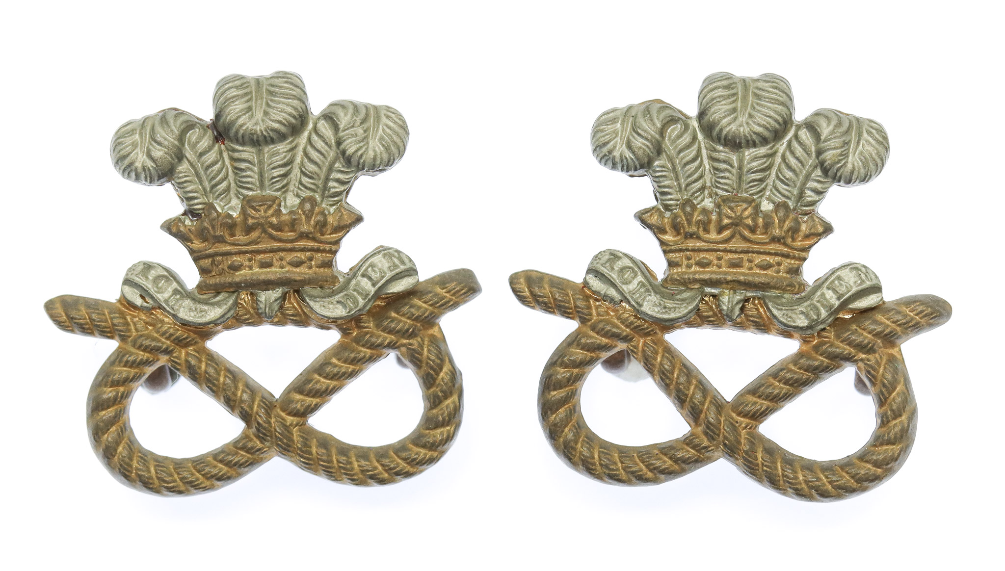 Pair of North Staffordshire Regiment Collar Badges 