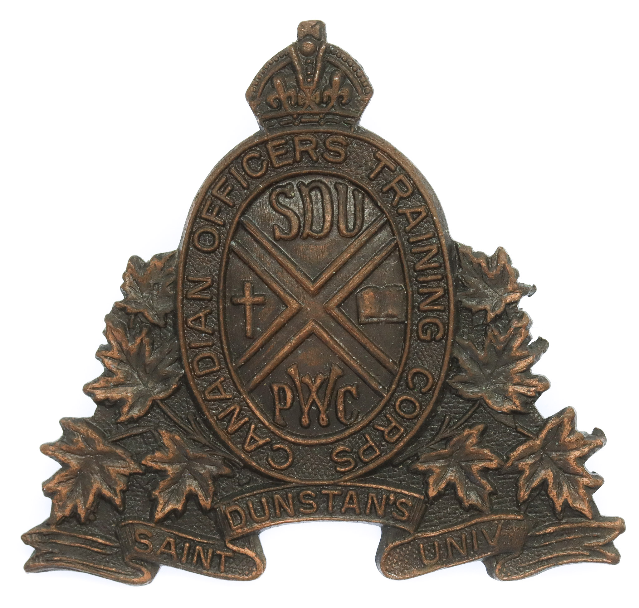 Canadian St. Dunstan's University C.O.T.C. Cap Badge - King's Crown