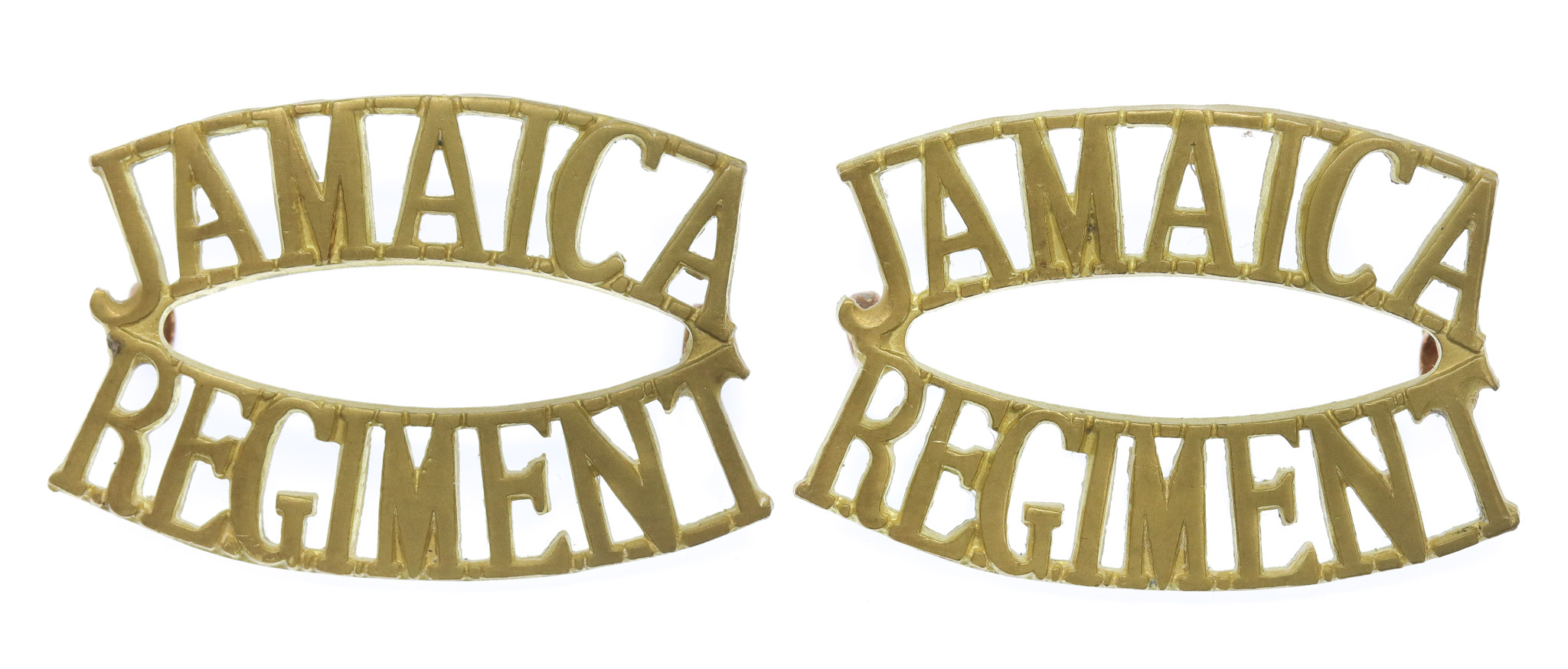 Pair of Jamaica Regiment (JAMAICA/REGIMENT) Shoulder Titles